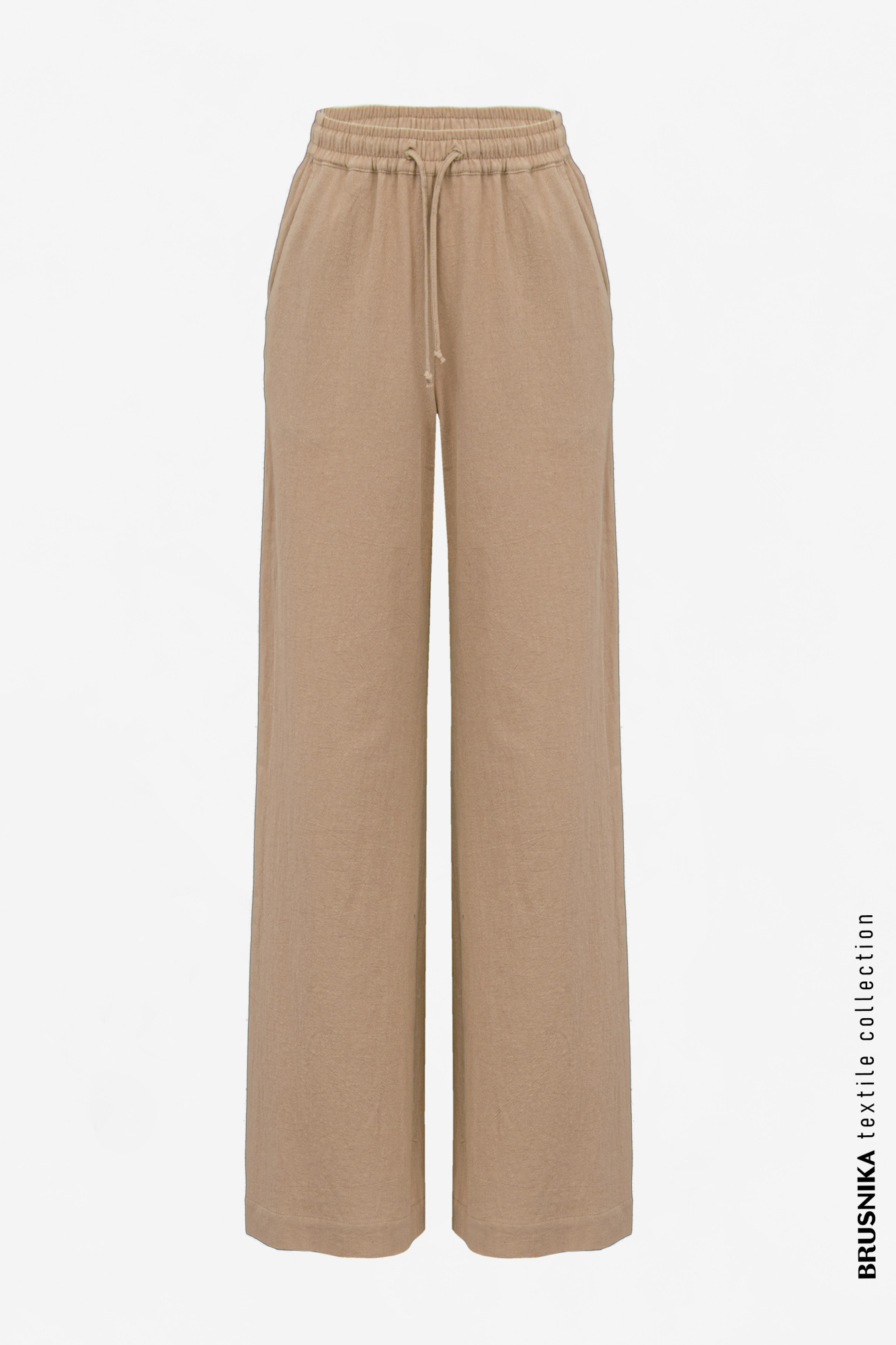 Брюки из 100% хлопка с карманами с эластичным поясом на кулиске.