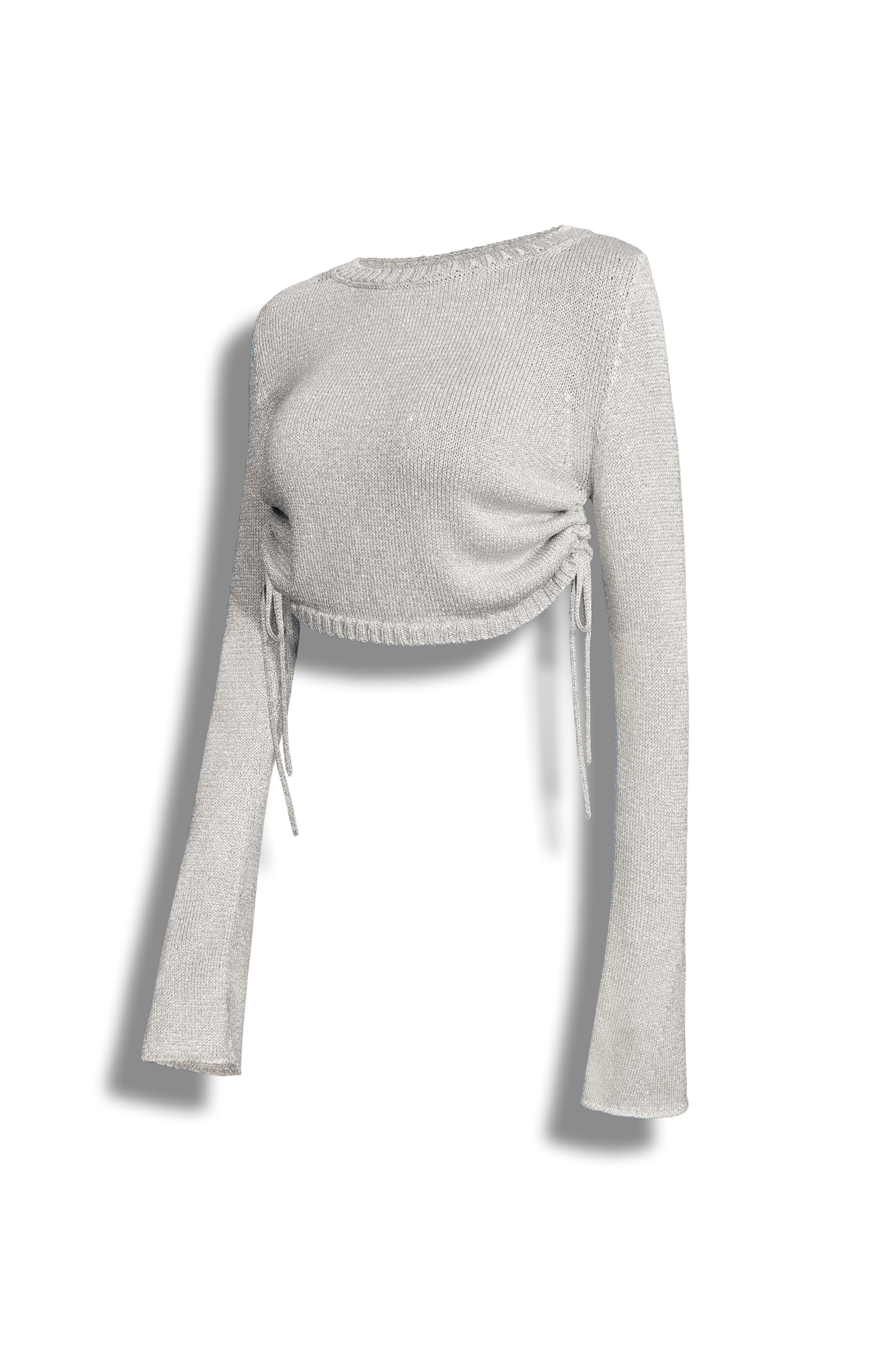 Укороченный топ на кулиске с люрексом