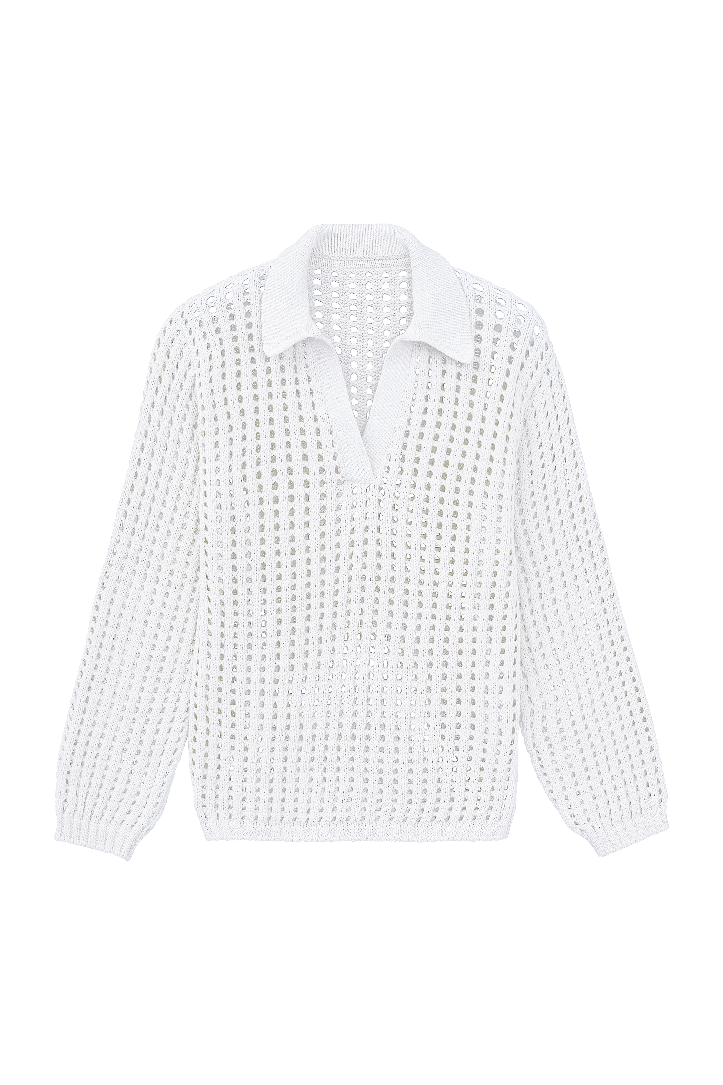 Хлопковый джемпер в сетку