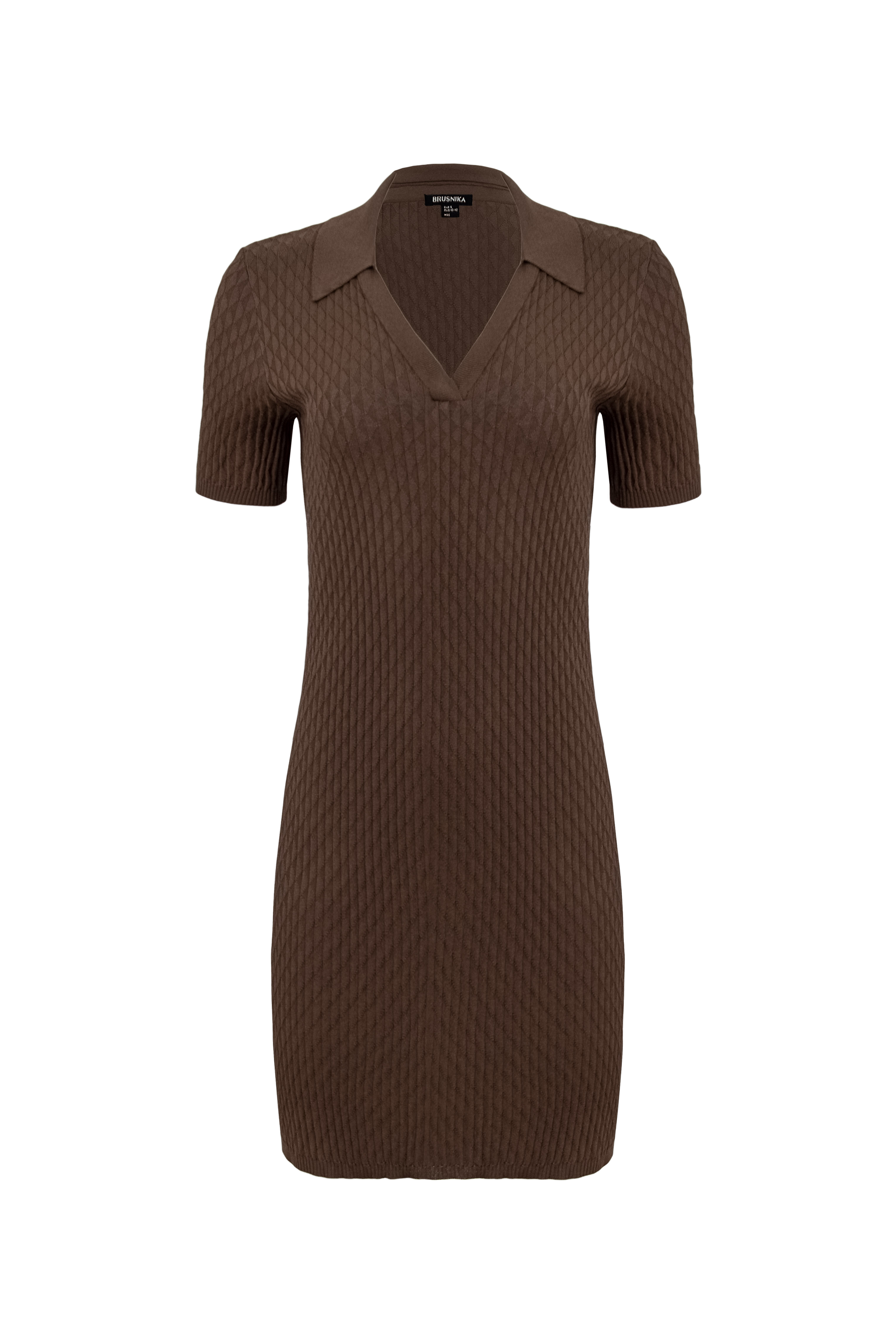 Платье из вискозы с воротником поло