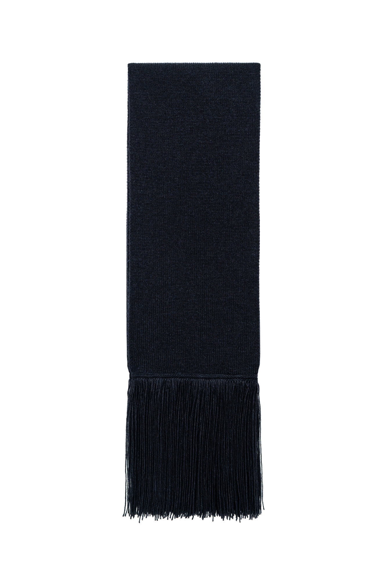 Длинный трикотажный шарф с бахромой из шерсти альпака.