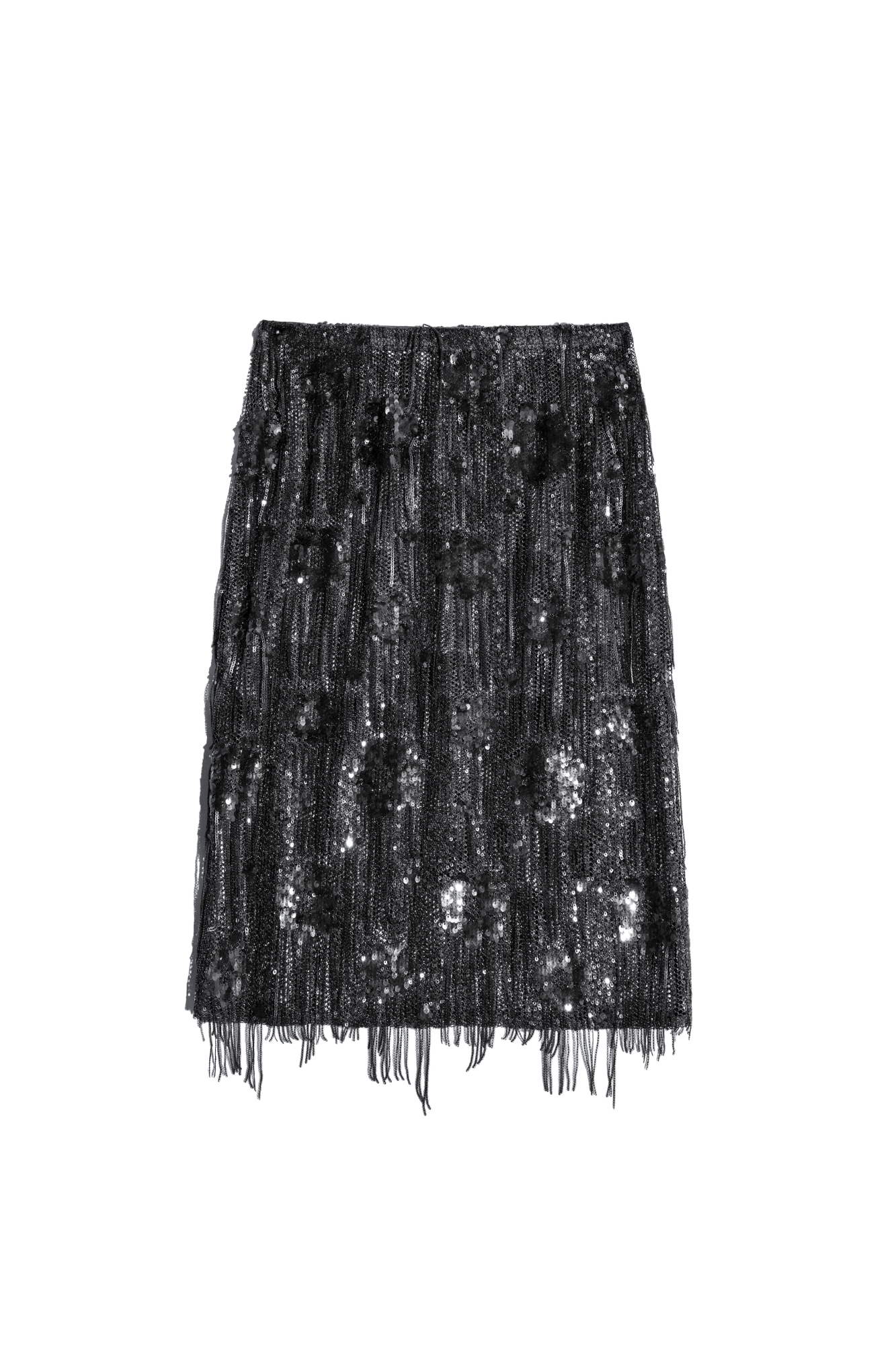 Юбка миди, декорированная пайетками