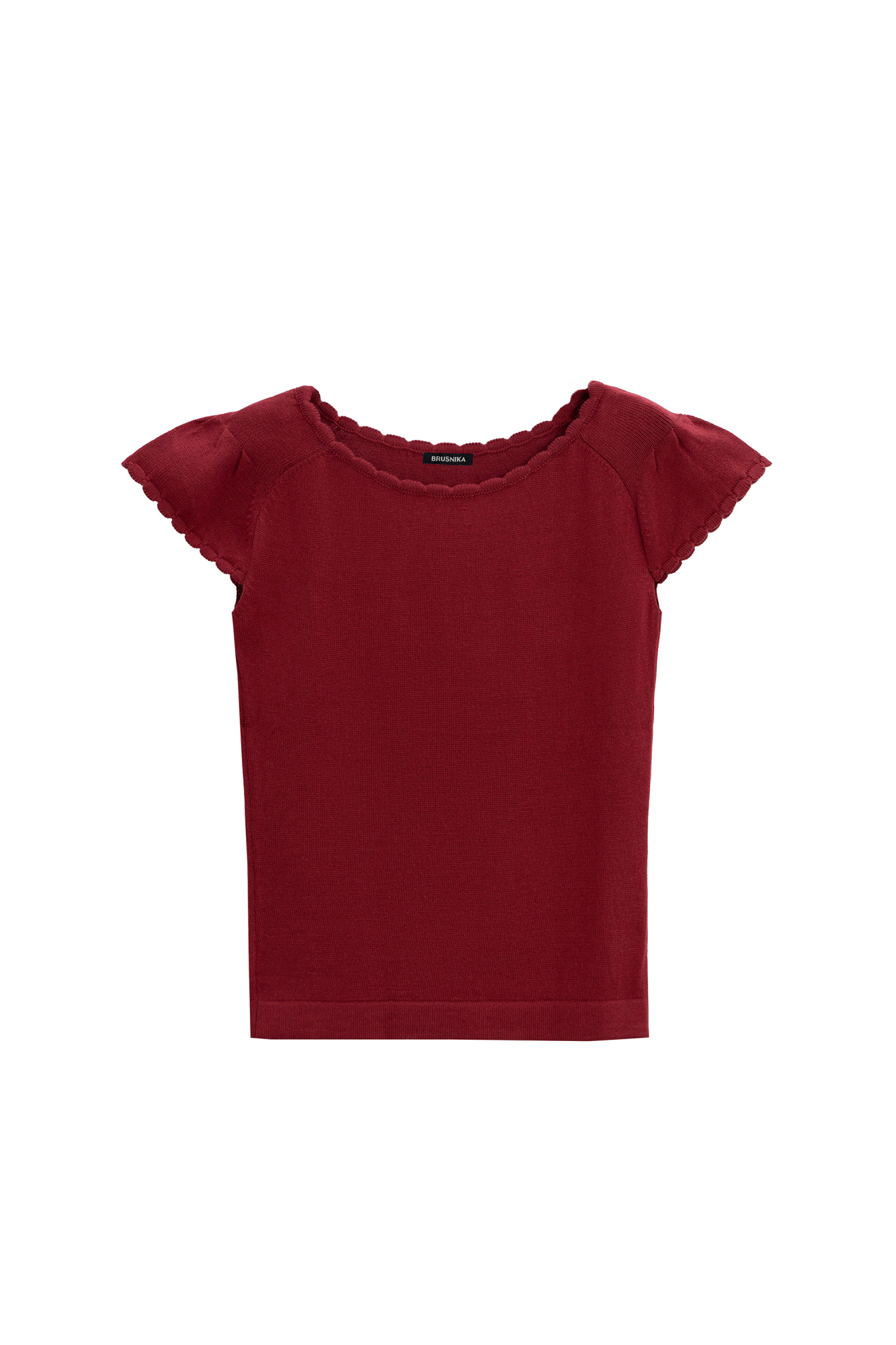 Трикотажный детский жилет. Модель прямого кроя с круглым вырезом горловины и небольшим рукавом-крыло.