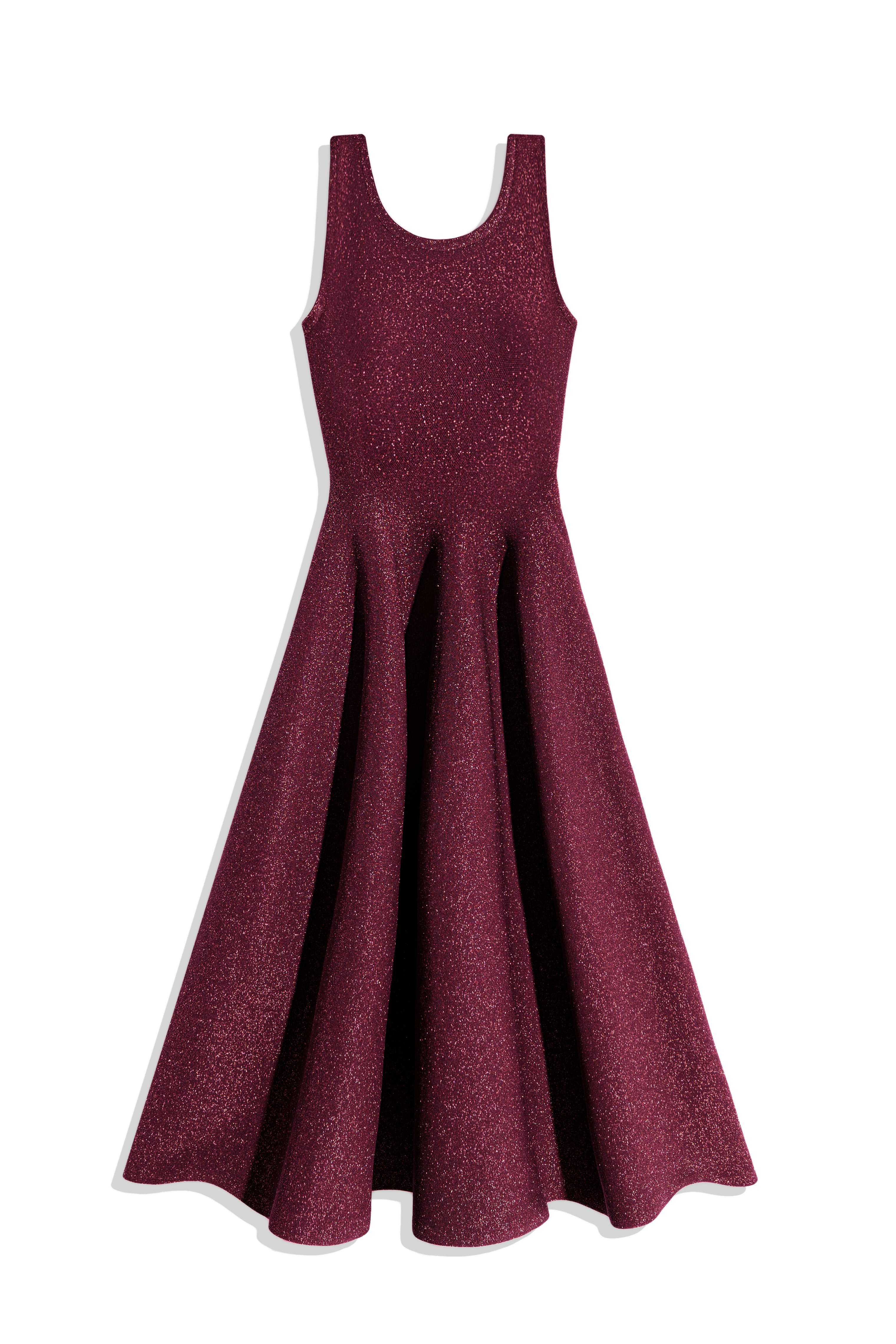 Трикотажное платье миди с люрексом