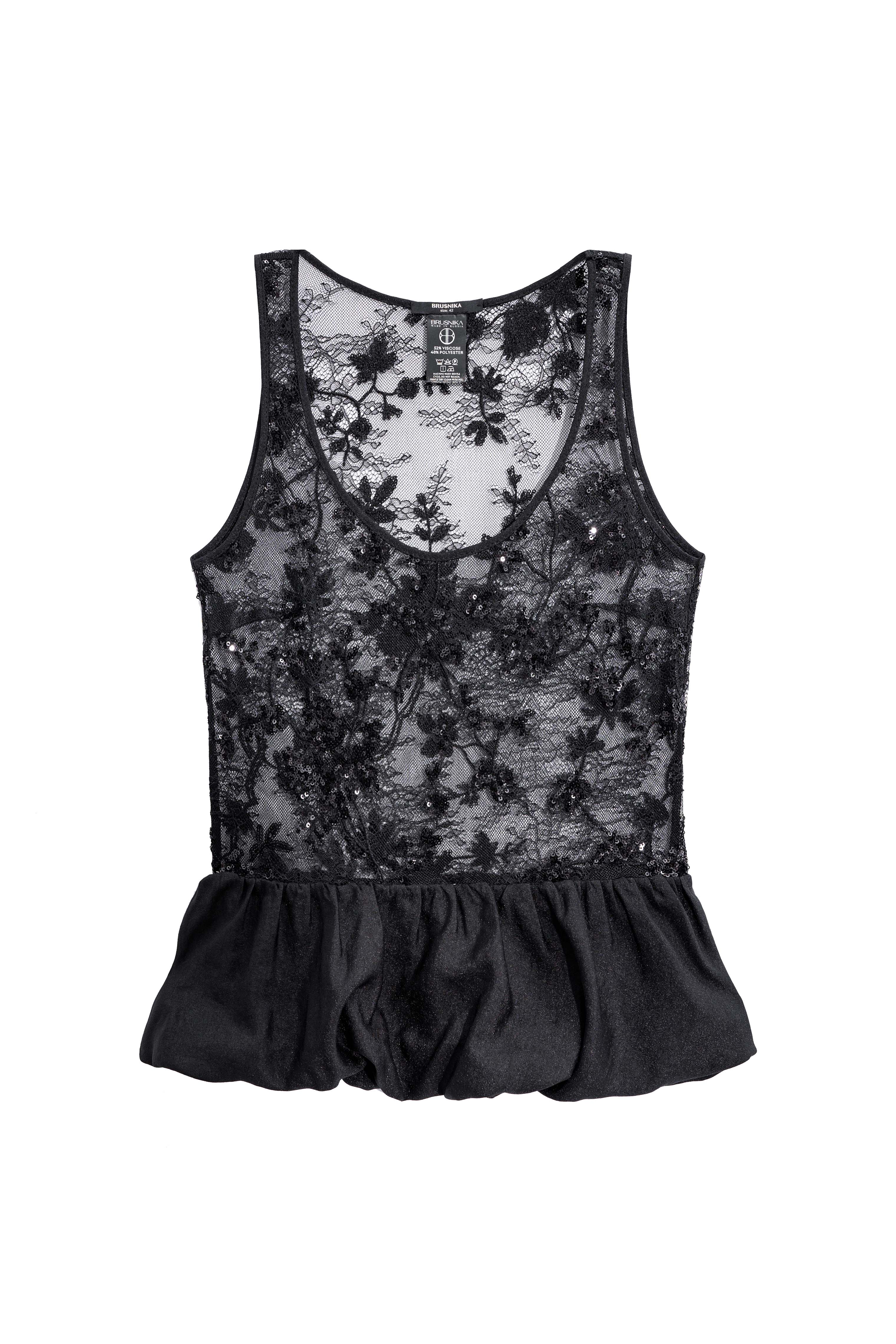 Кружевной топ с баской