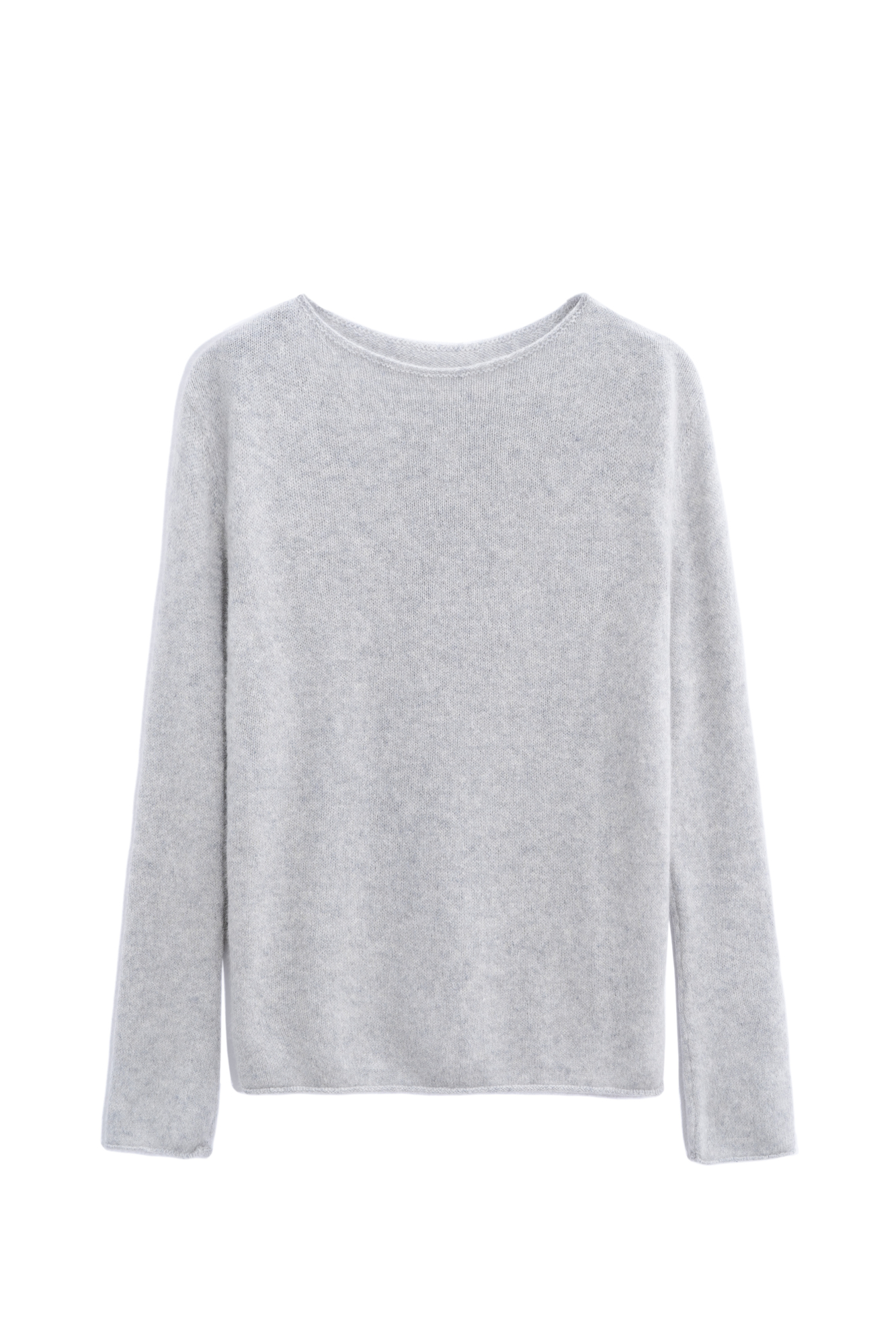 Трикотажный лонгслив из пуха лисы. Модель по фигуре со спущенной линией плеч и вырезом горловины лодочка.&nbsp;&nbsp;