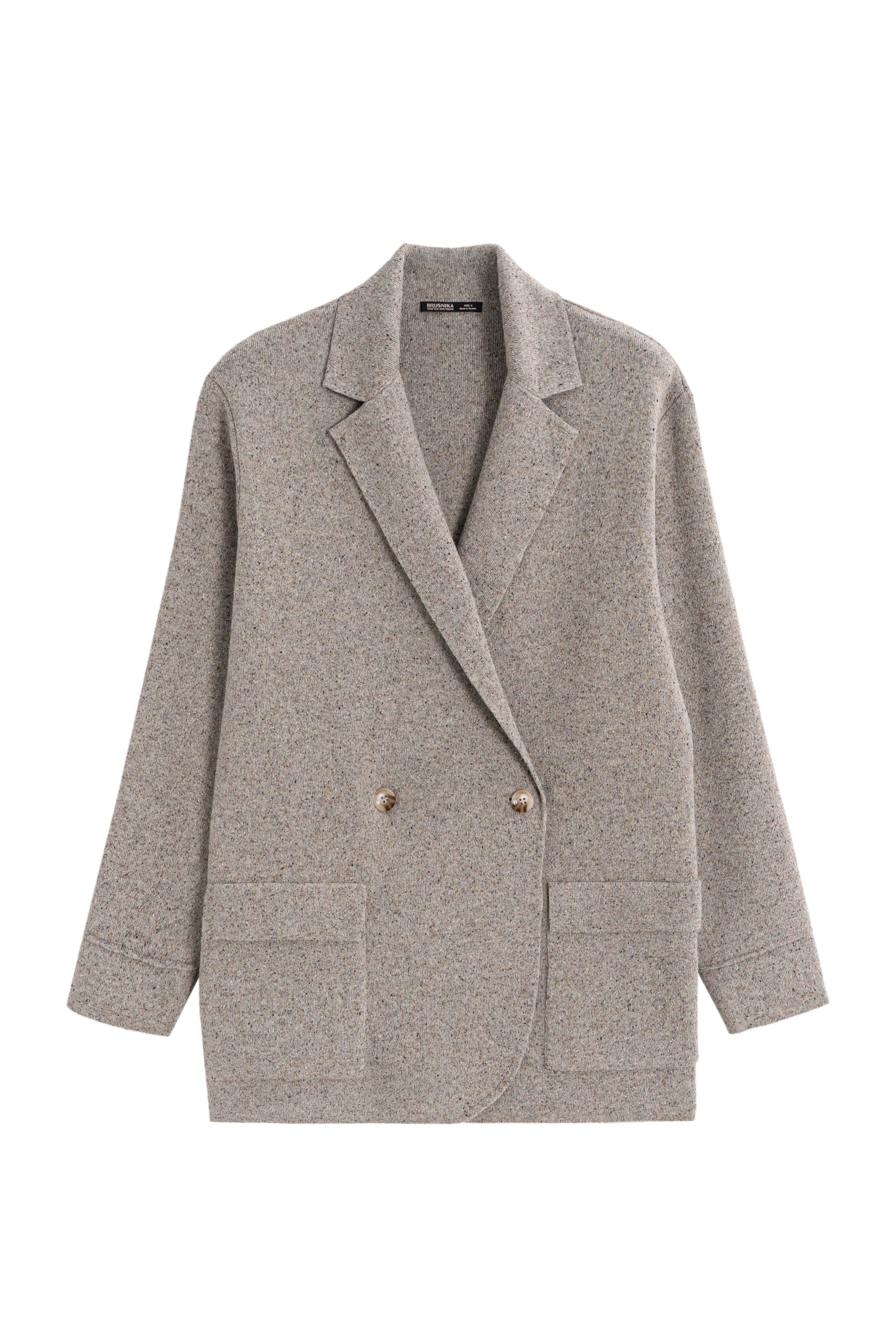 Трикотажный двубортный жакет