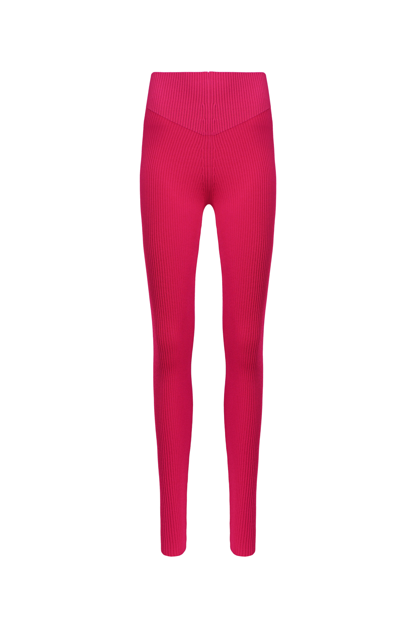 Тонкие спортивные леггинсы из вискозы. Модель с высоким эластичным поясом. Изделие выполнено в рубчик.