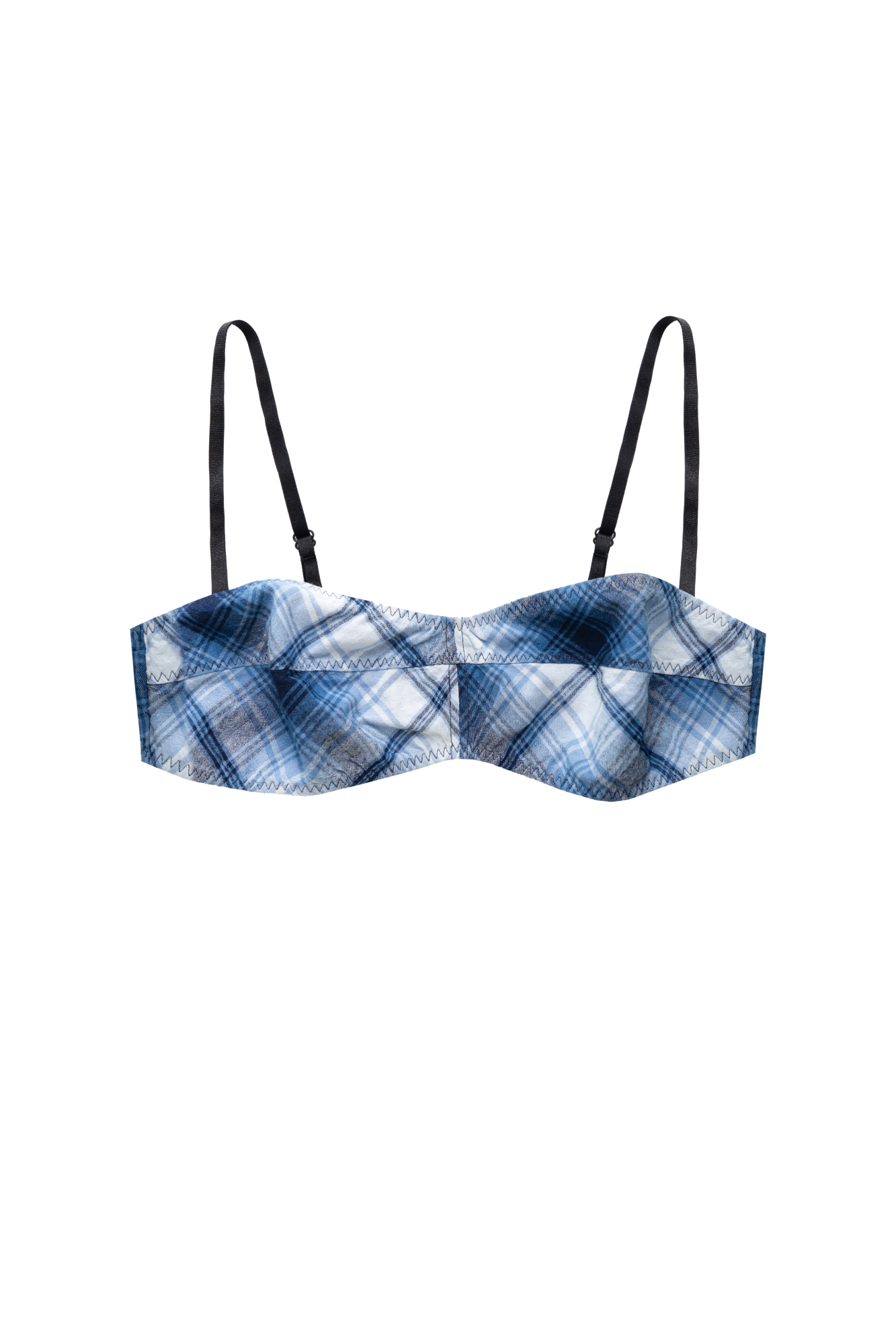 Кроп-топ из 100% хлопка. Модель на тонких, регулируемых бретелях. Изделие выполнено в клетку.