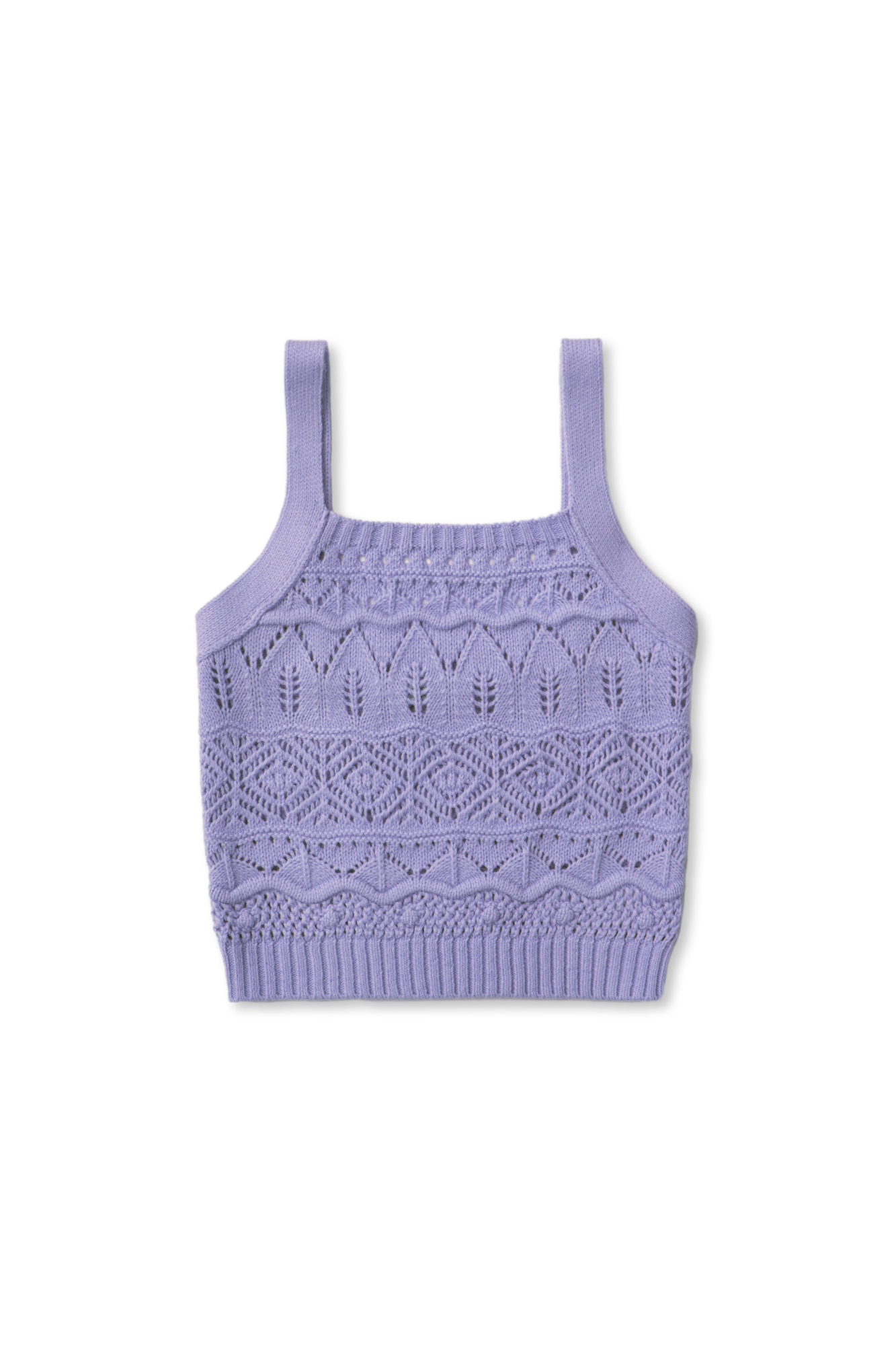 Ажурный топ с добавлением шерсти альпака с квадратным вырезом на широких бретелях.