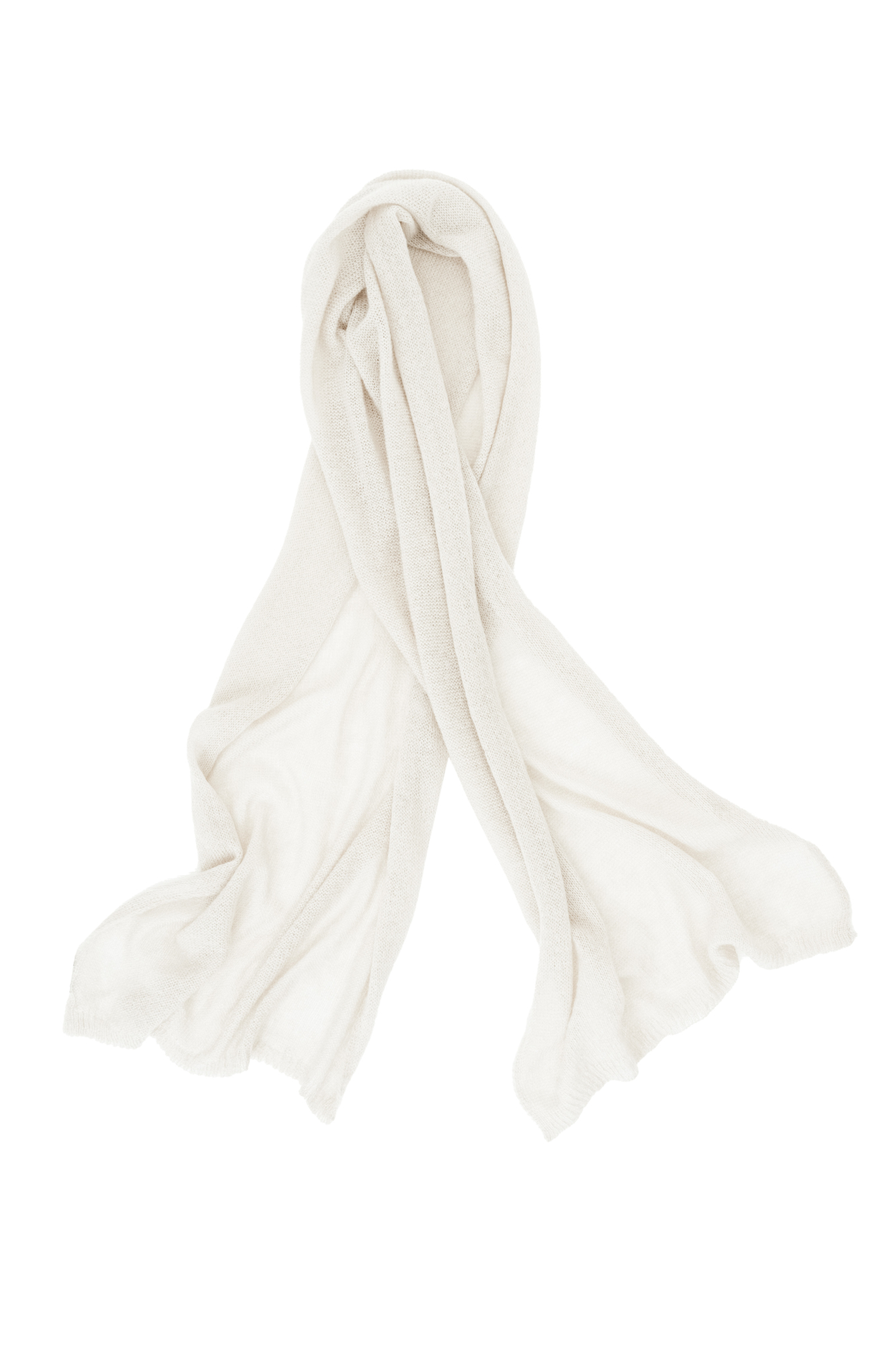 Широкий палантин из шерсти и мохера. Края изделия выполнены в рубчик.