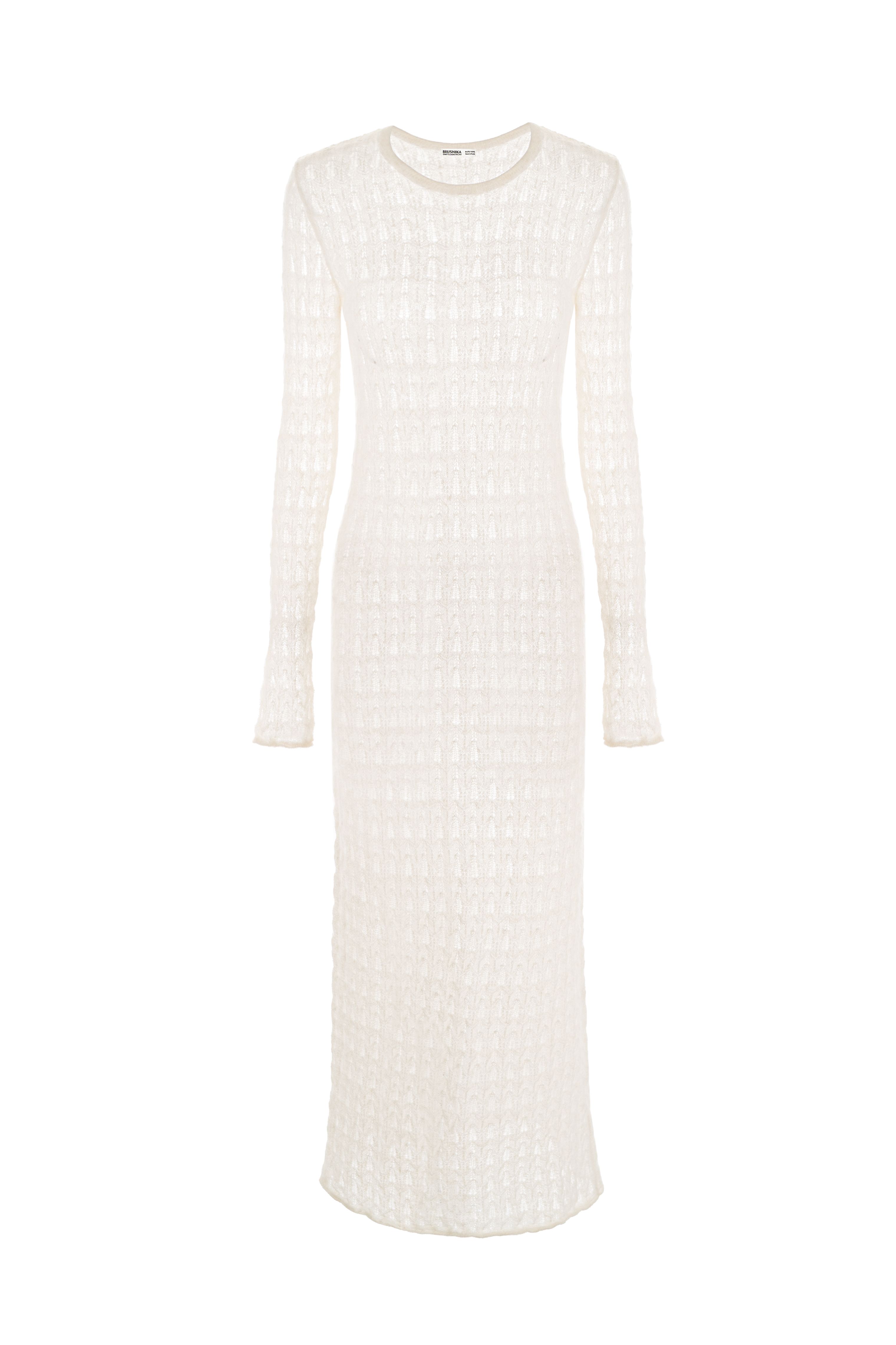 Ажурное платье из супер кид мохера и беби альпака