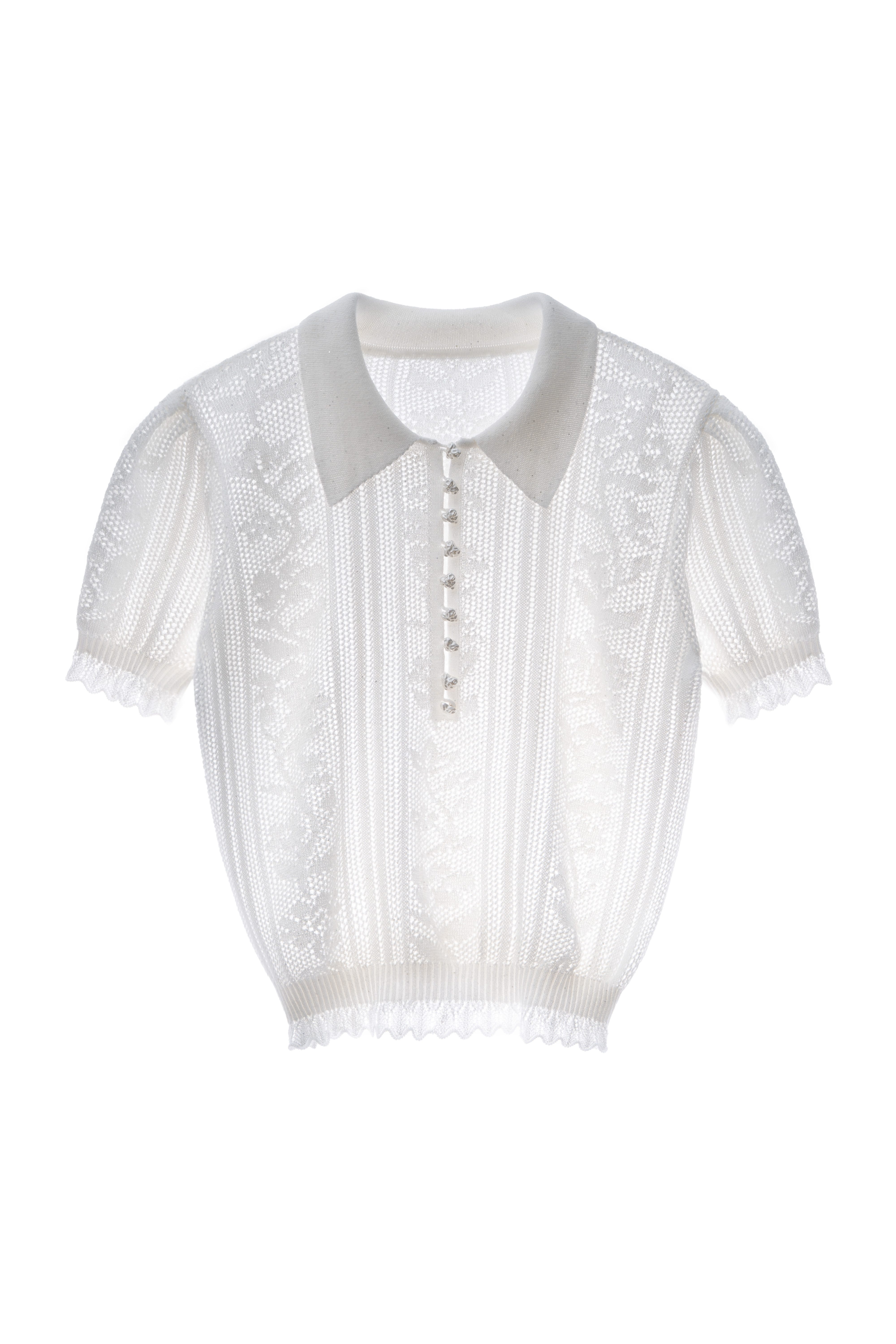 Ажурное поло с пайетками