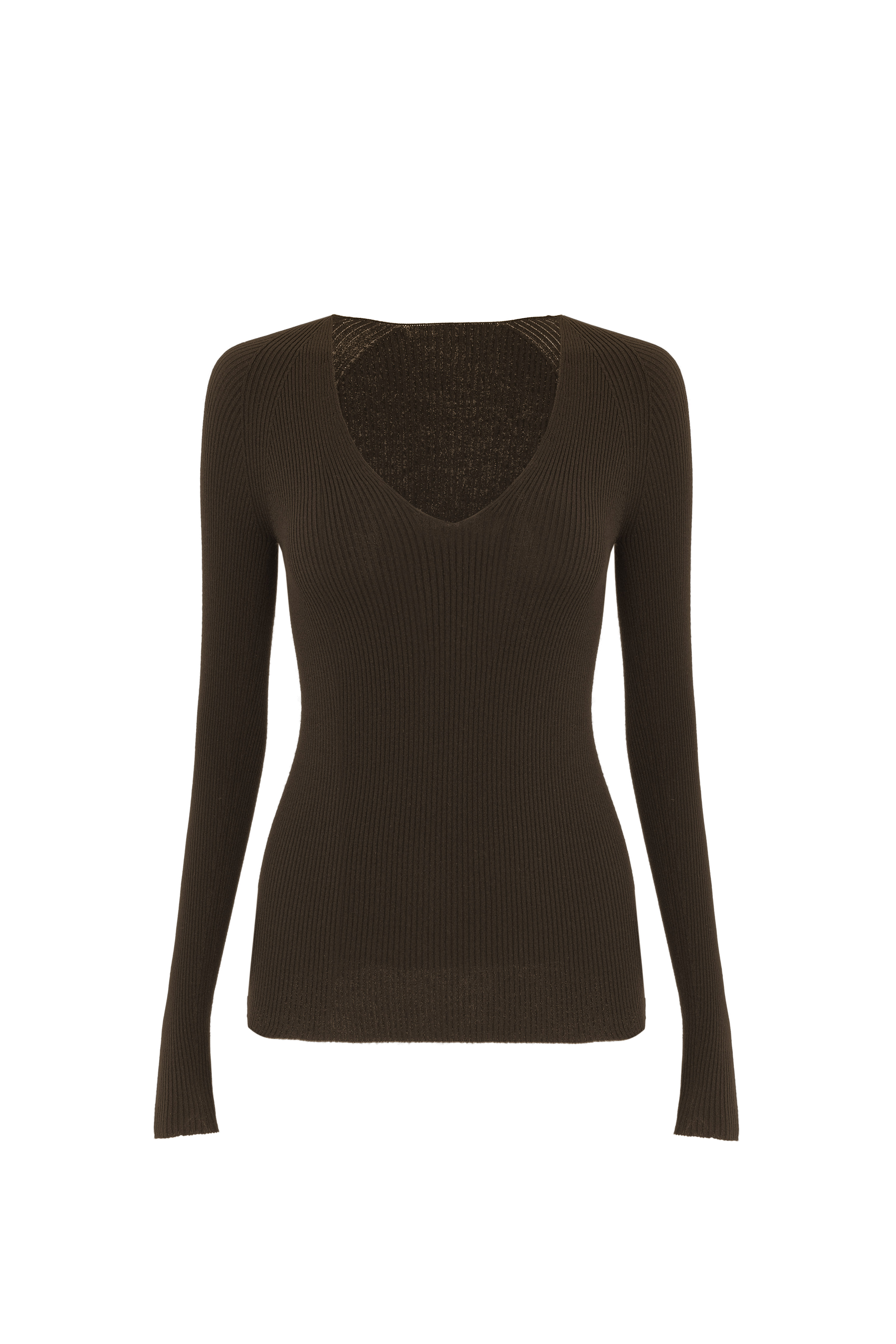 Лонгслив с V-образным вырезом