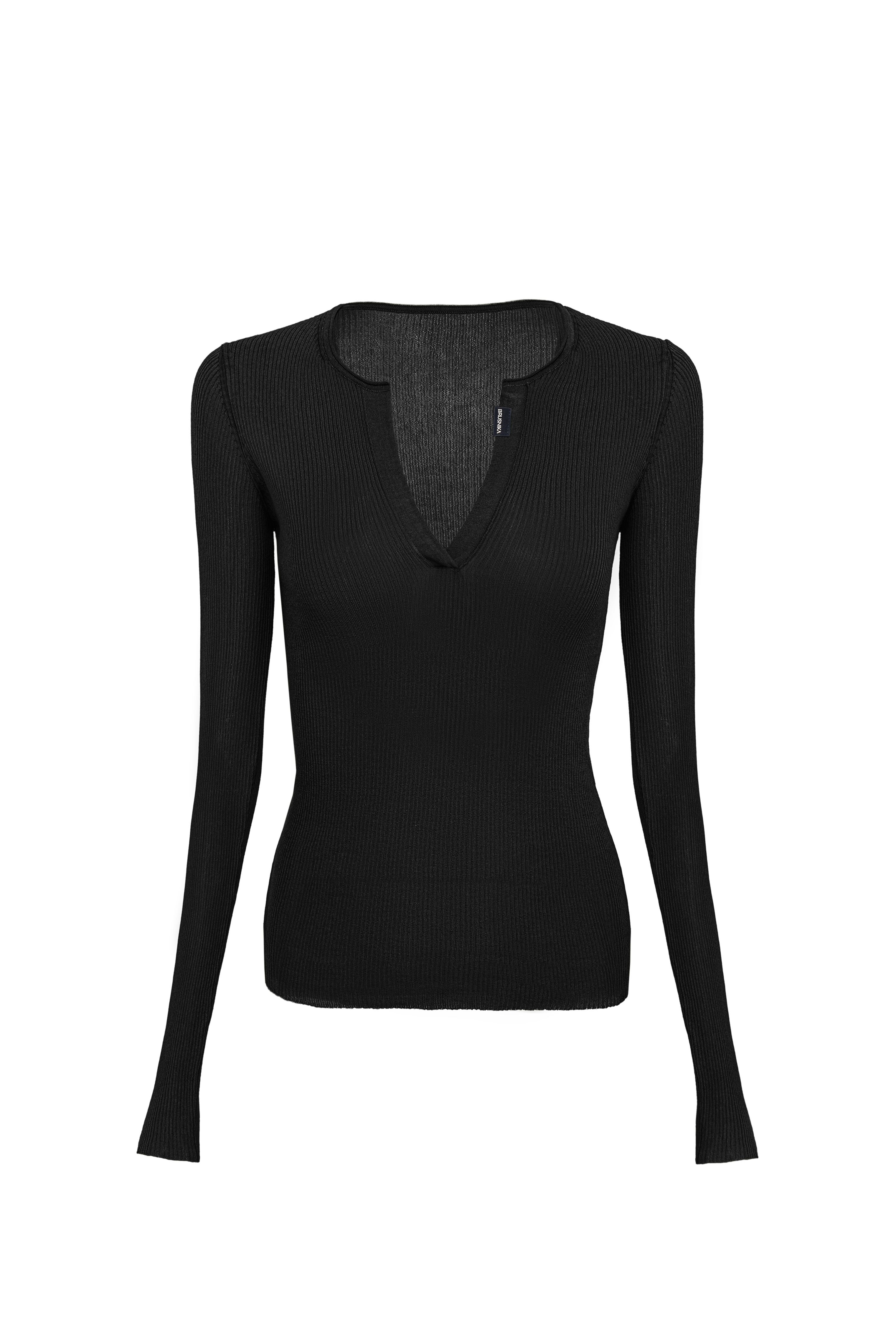 Лонгслив с V-образным вырезом