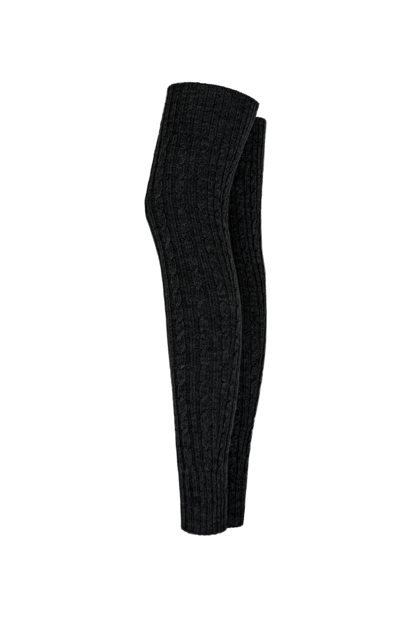 Трикотажные гетры из 100% шерсти. Изделие декорировано орнаментом в виде кос.