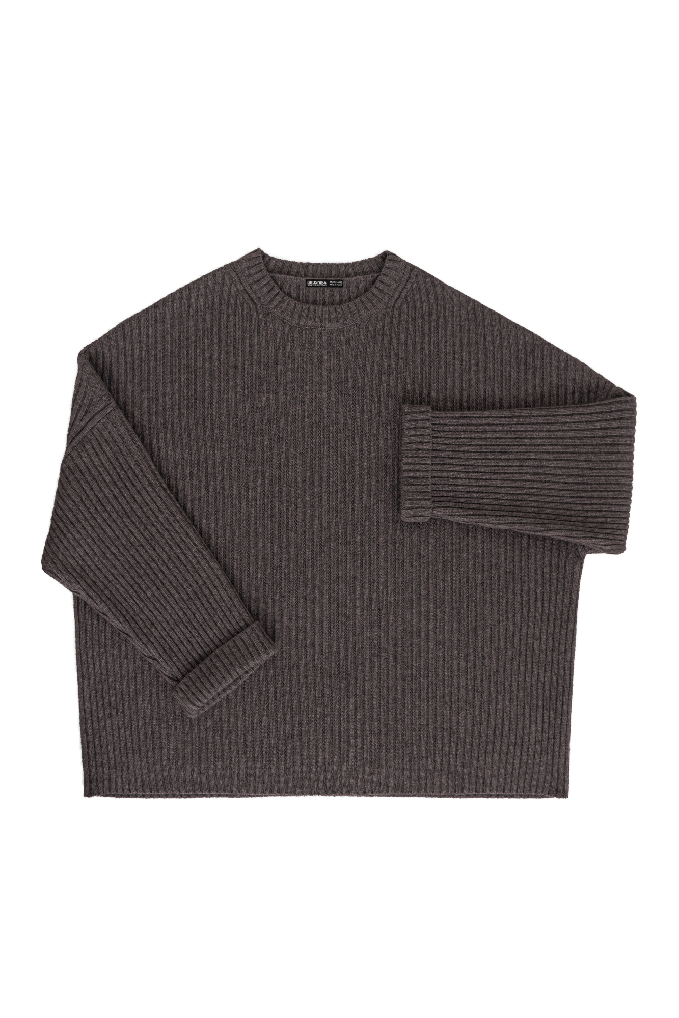 Джемпер из кашемира и шерсти в широкий рубчик