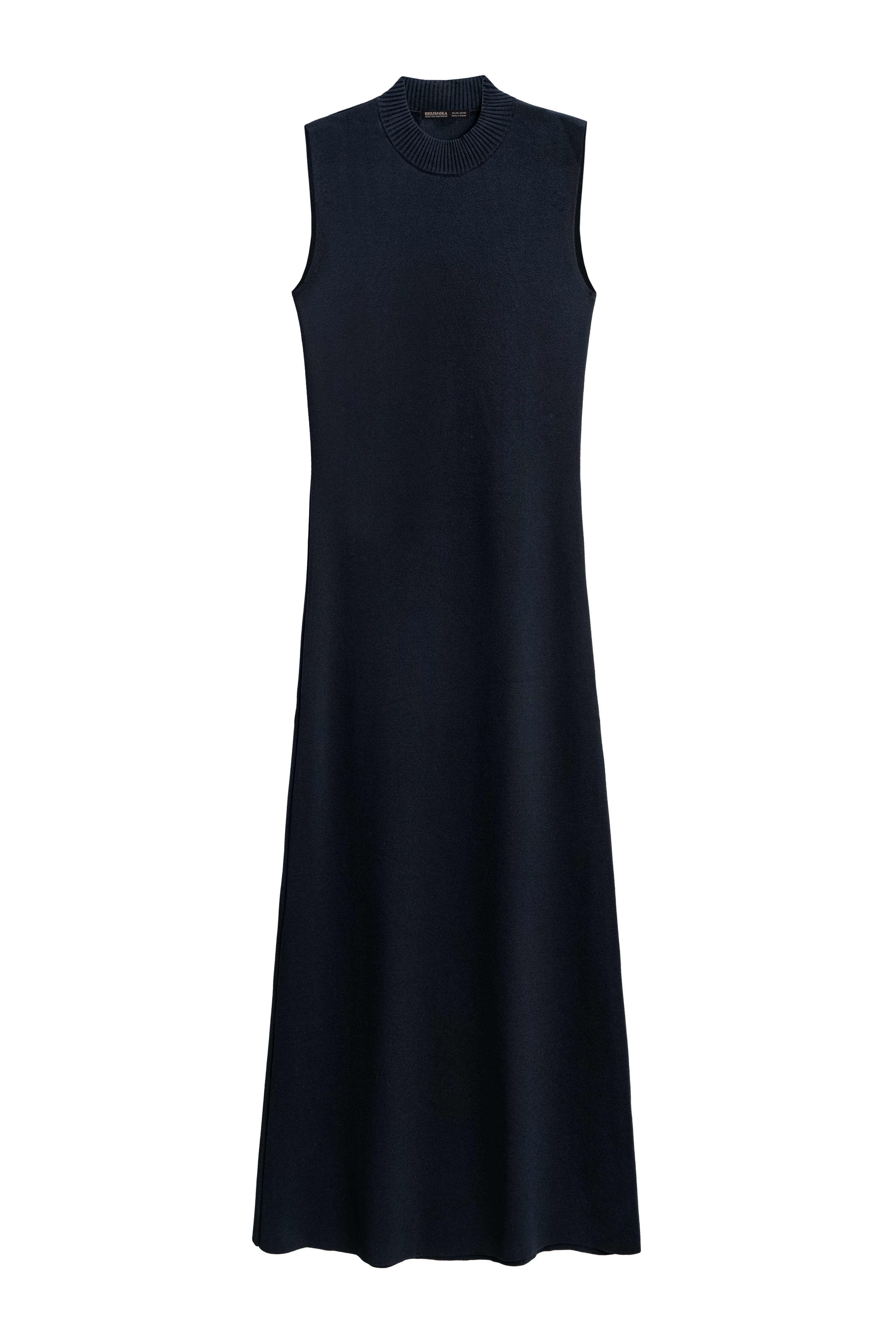 Трикотажное платье с воротником-стойкой