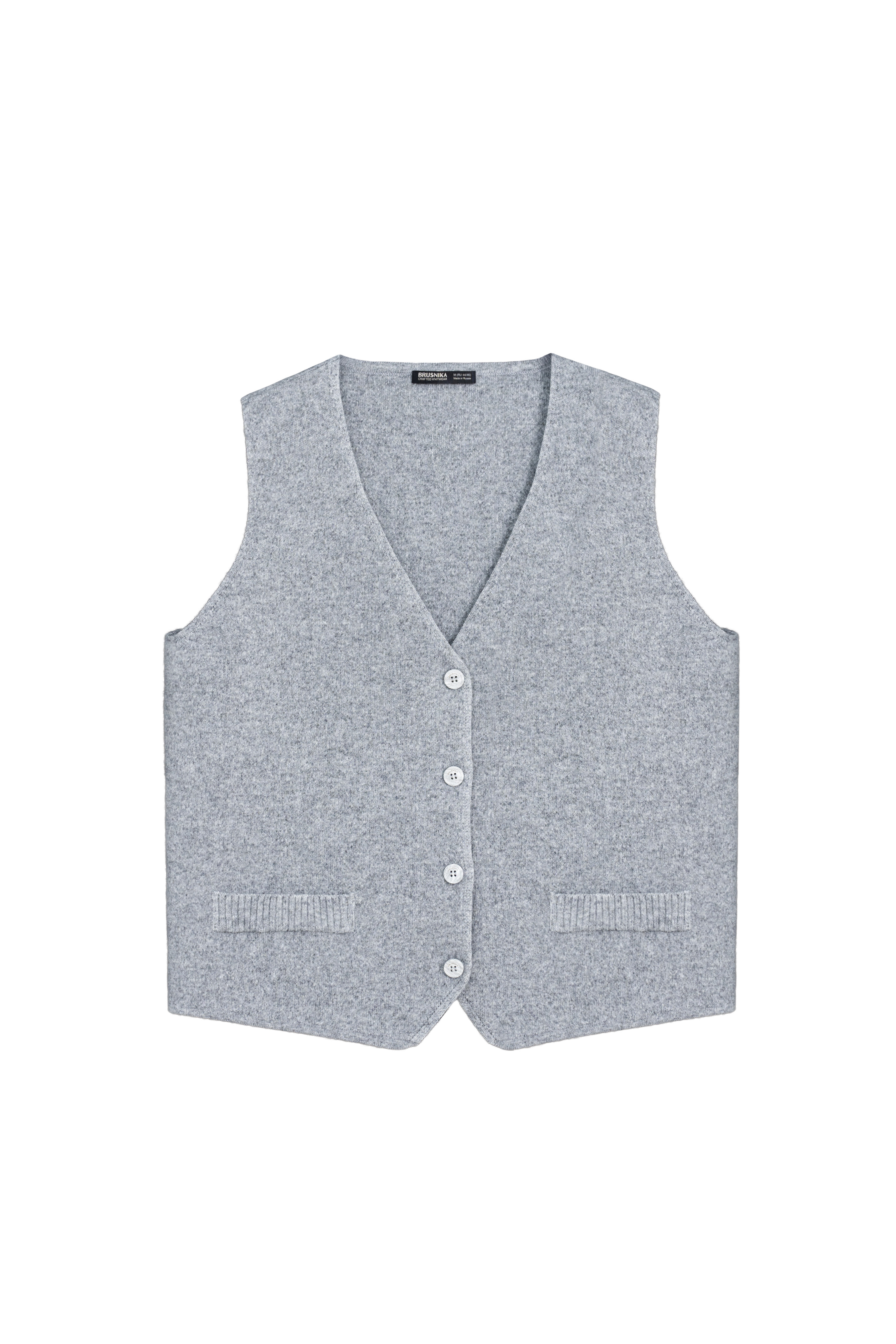 Трикотажный жилет из шерсти с кашемиром