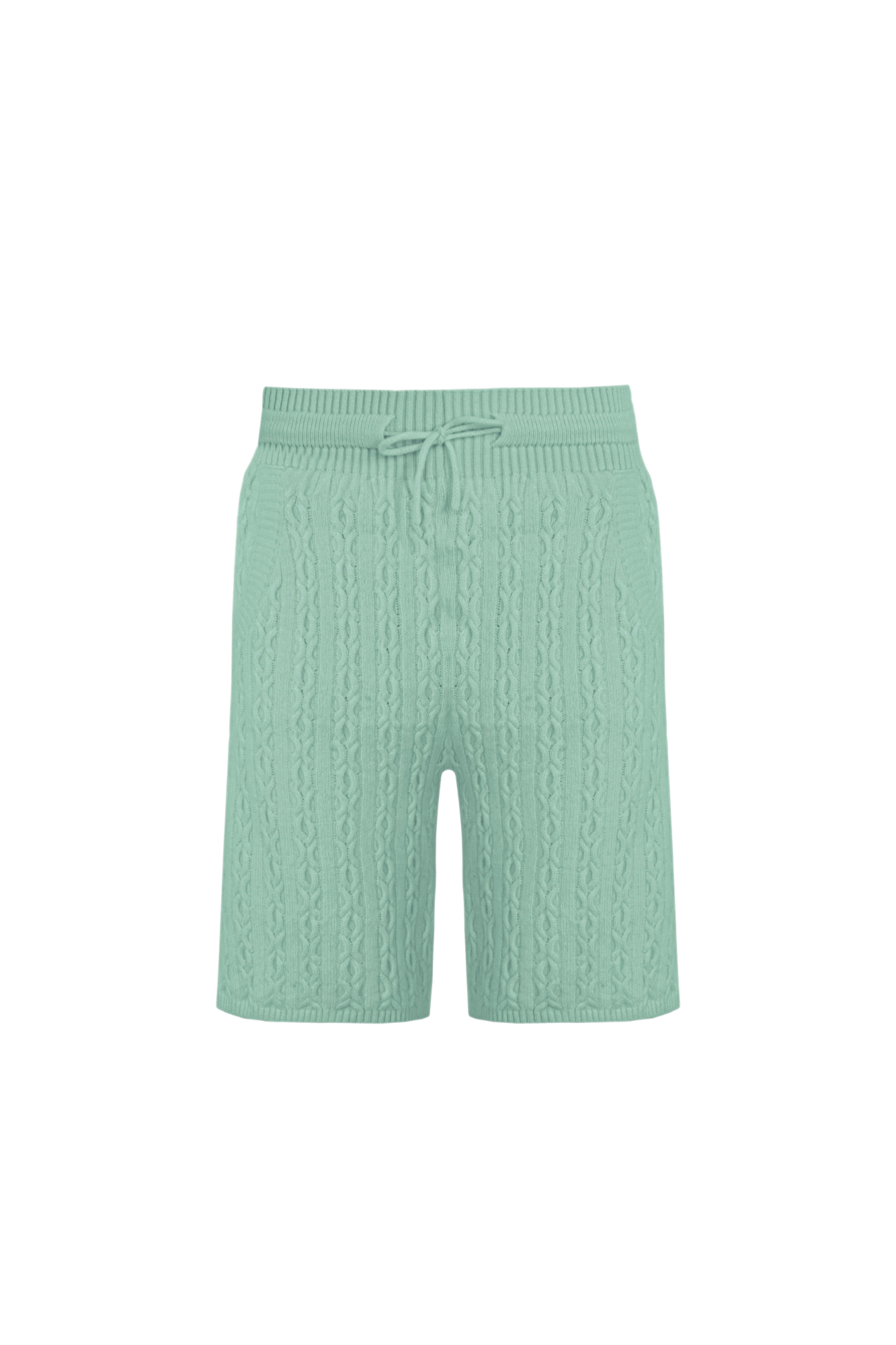 Свободные трикотажные шорты из кашемира и шерсти. Модель с широким эластичным поясом на кулискке и боковыми карманами.