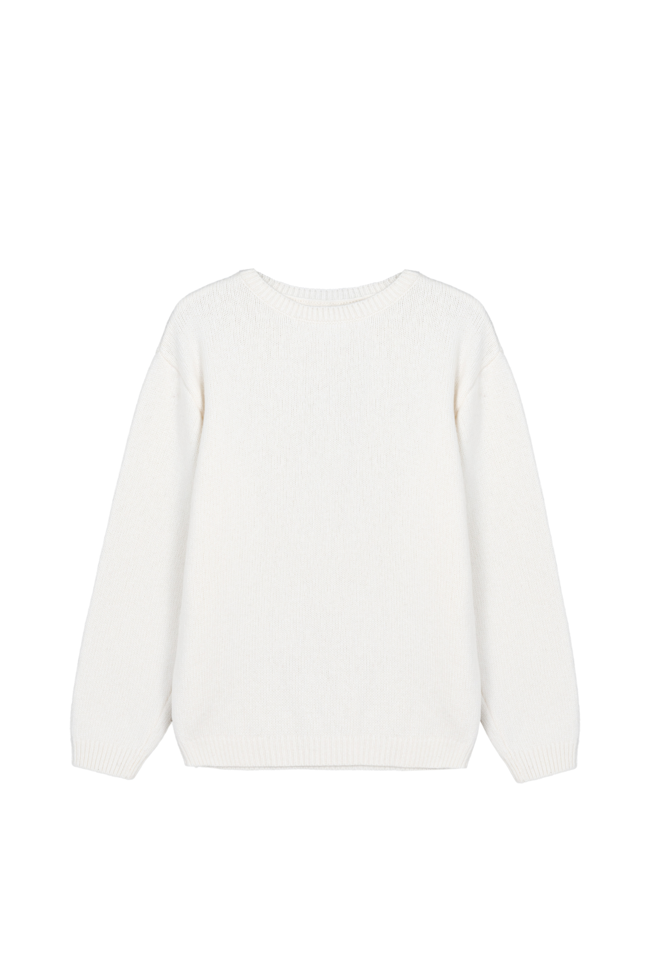 Детский джемпер из шерсти с добавление кашемира. Модель с круглым вырезом горловины и спущенной линией плеч.