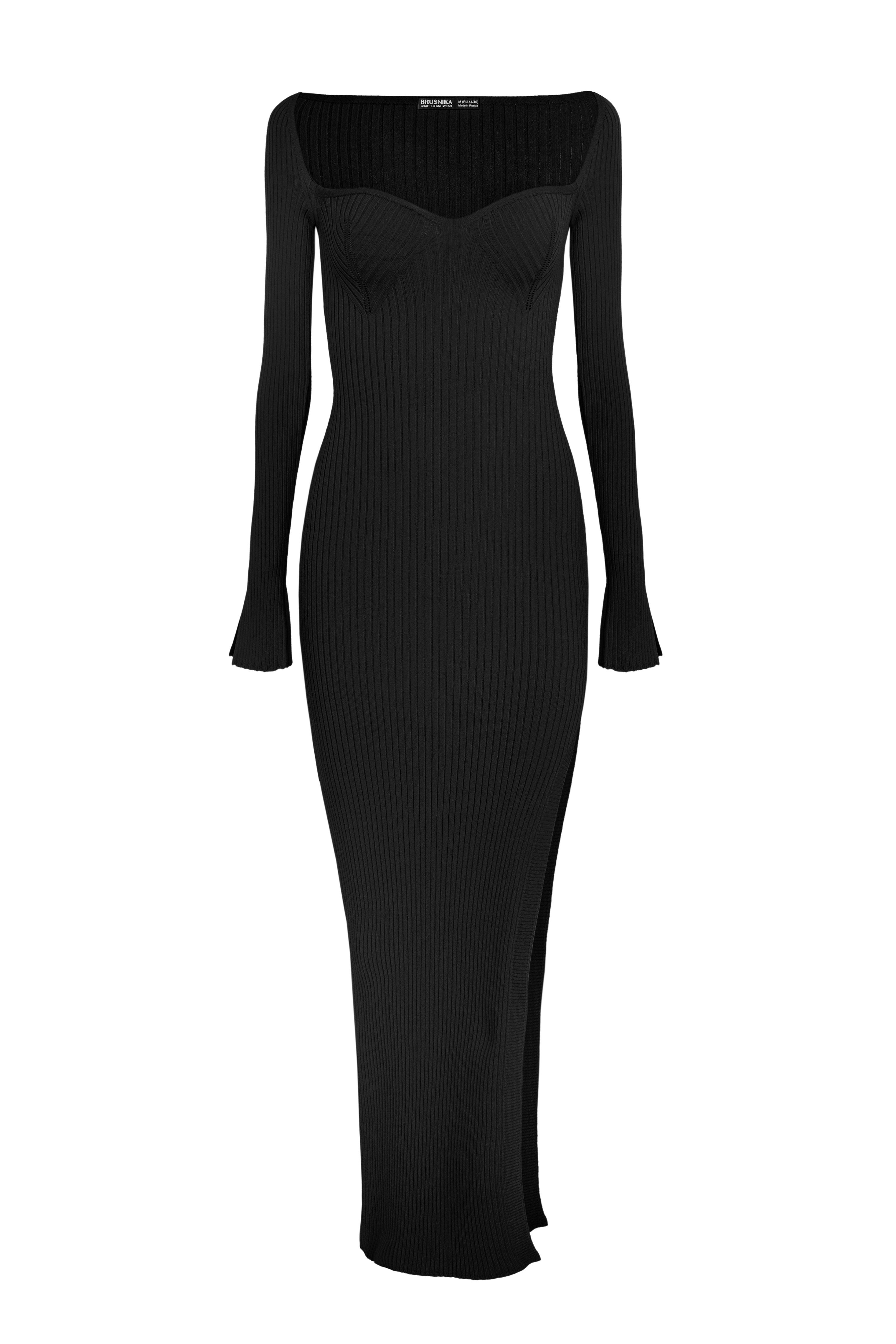 Трикотажное платье из вискозы с фактурным лифом