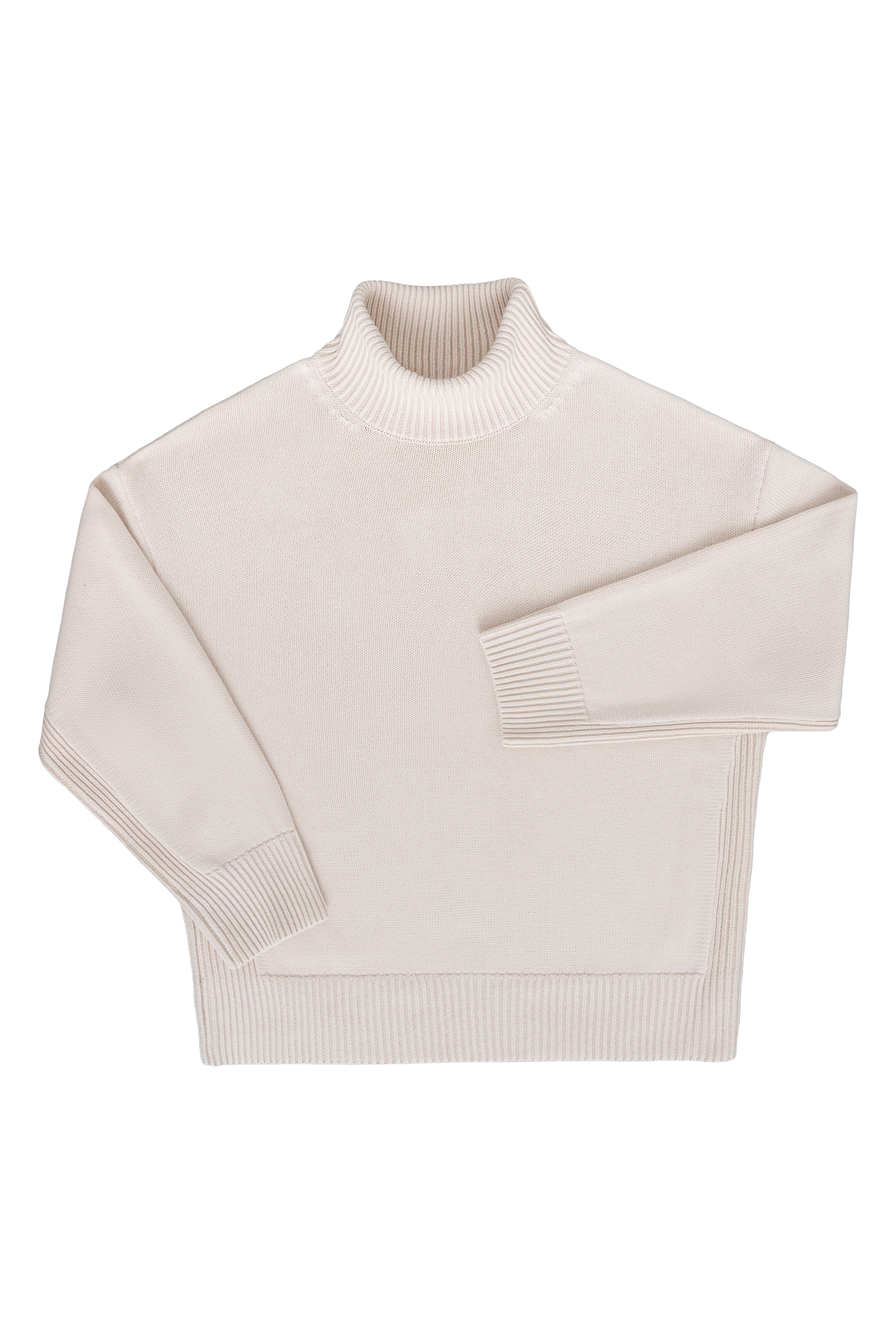 Джемпер из 100% хлопка с высоким воротом