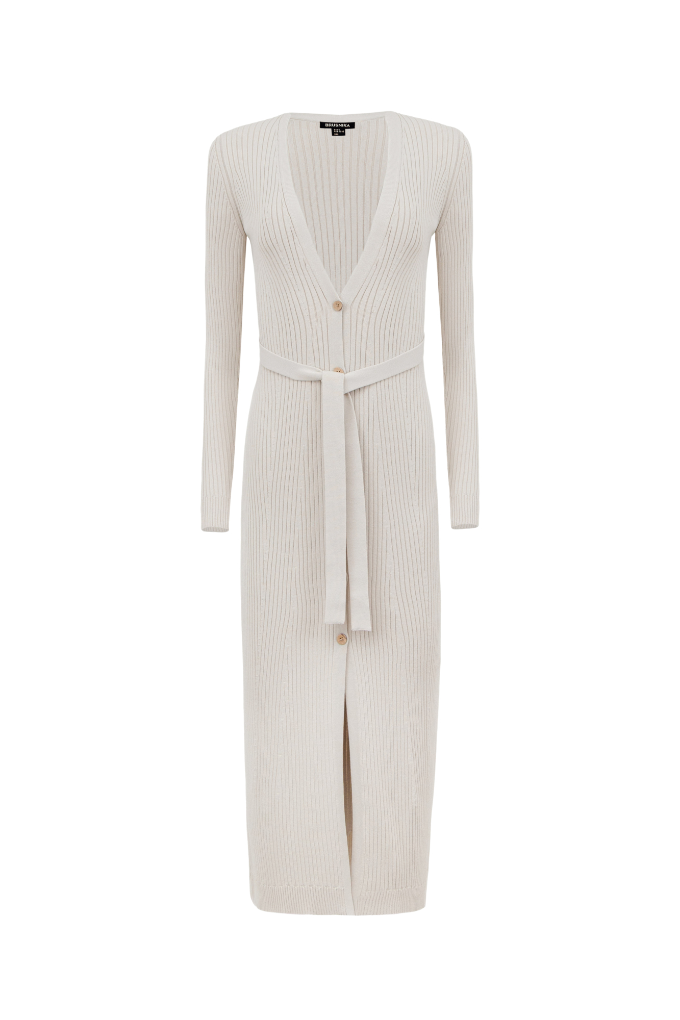 Длинный кардиган из вискозы на пуговицах и поясом.