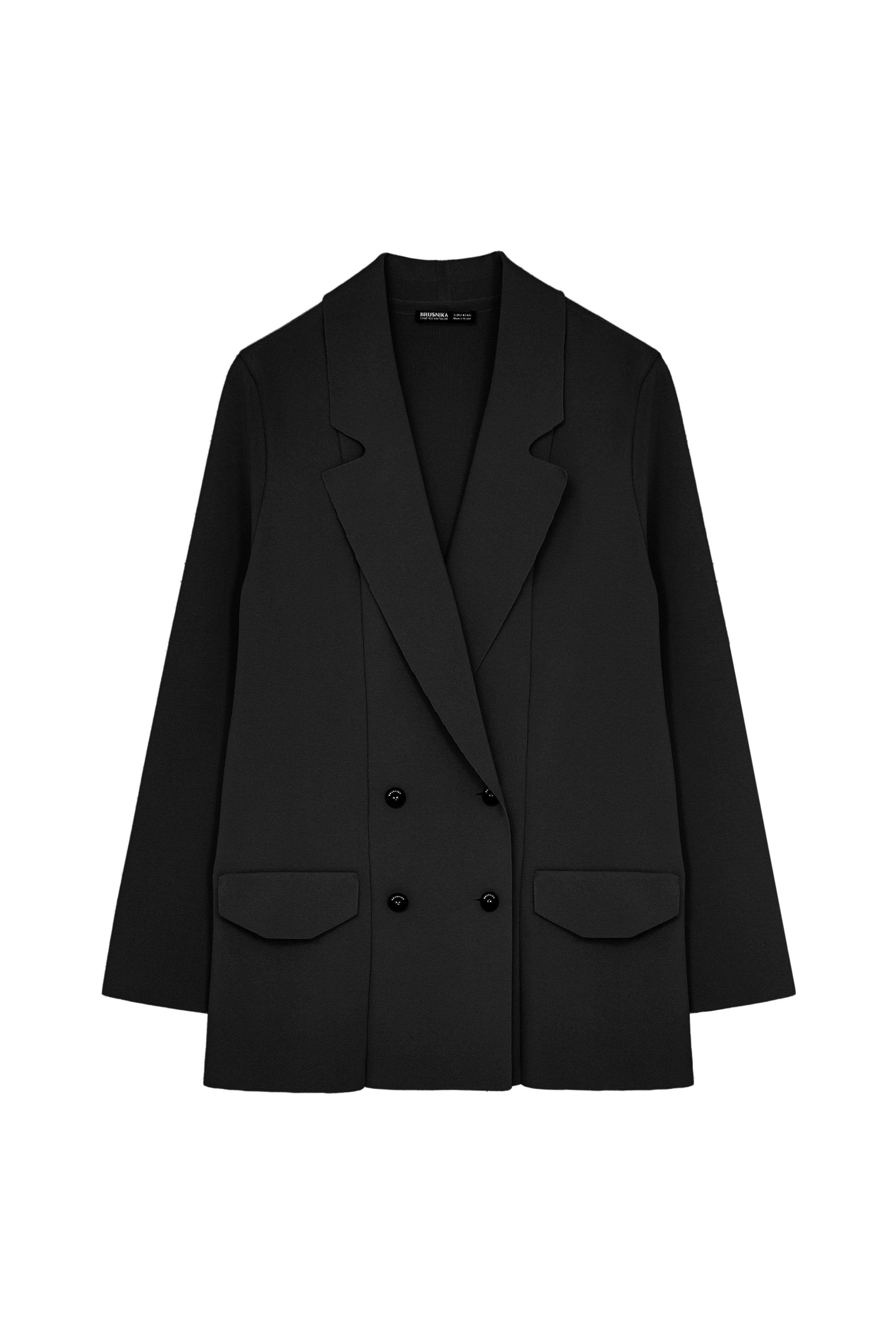 Трикотажный двубортный жакет