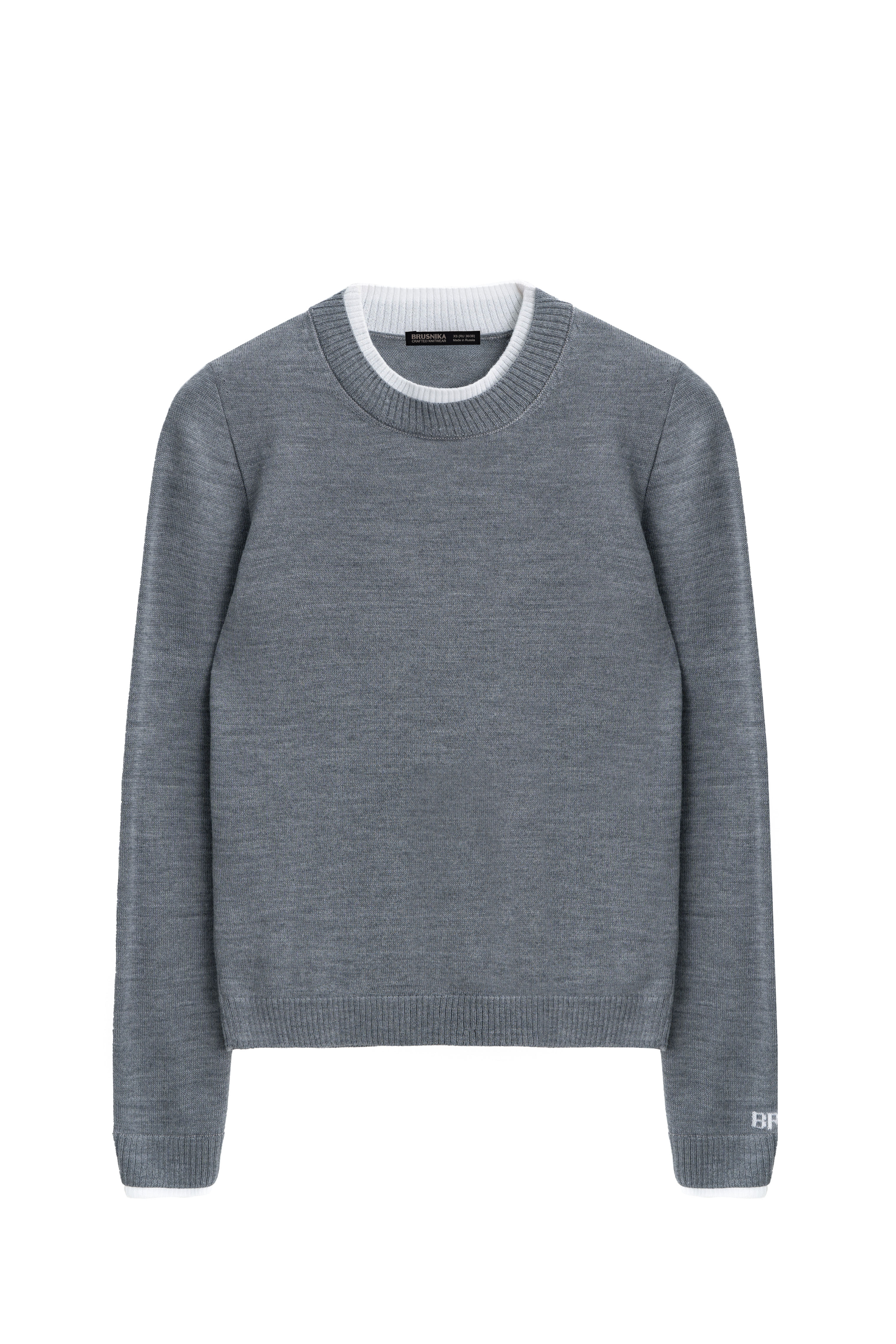 Джемпер с манжетами и воротничком