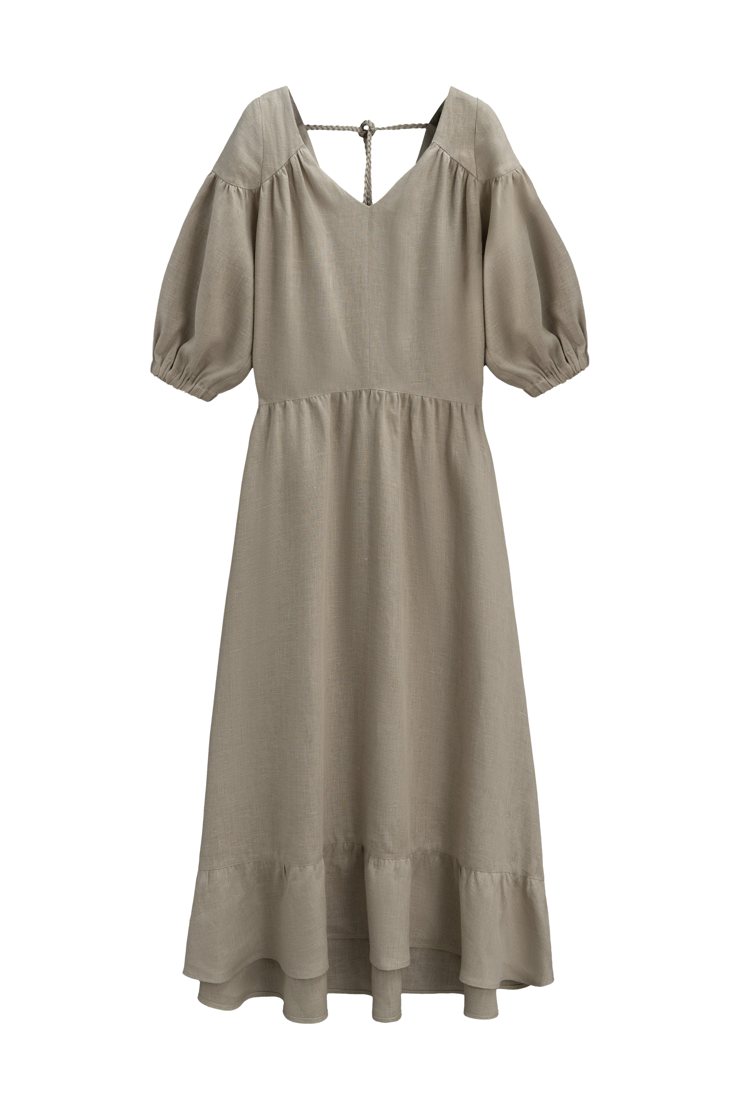 Платье из 100% льна с открытой спиной