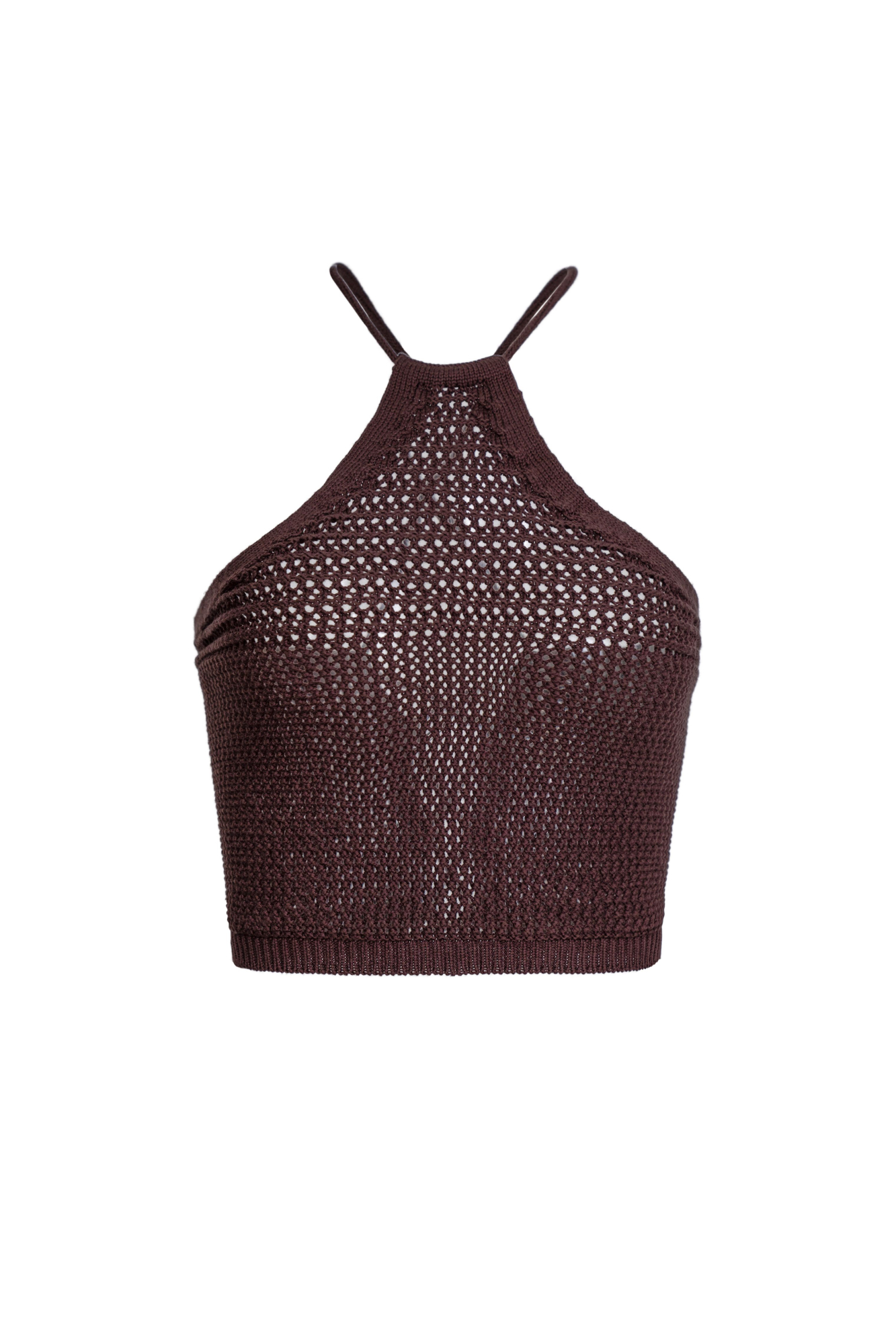 Трикотажный топ из 100% хлопка без рукавов, на тонких бретелях со шнуровкой на спине.