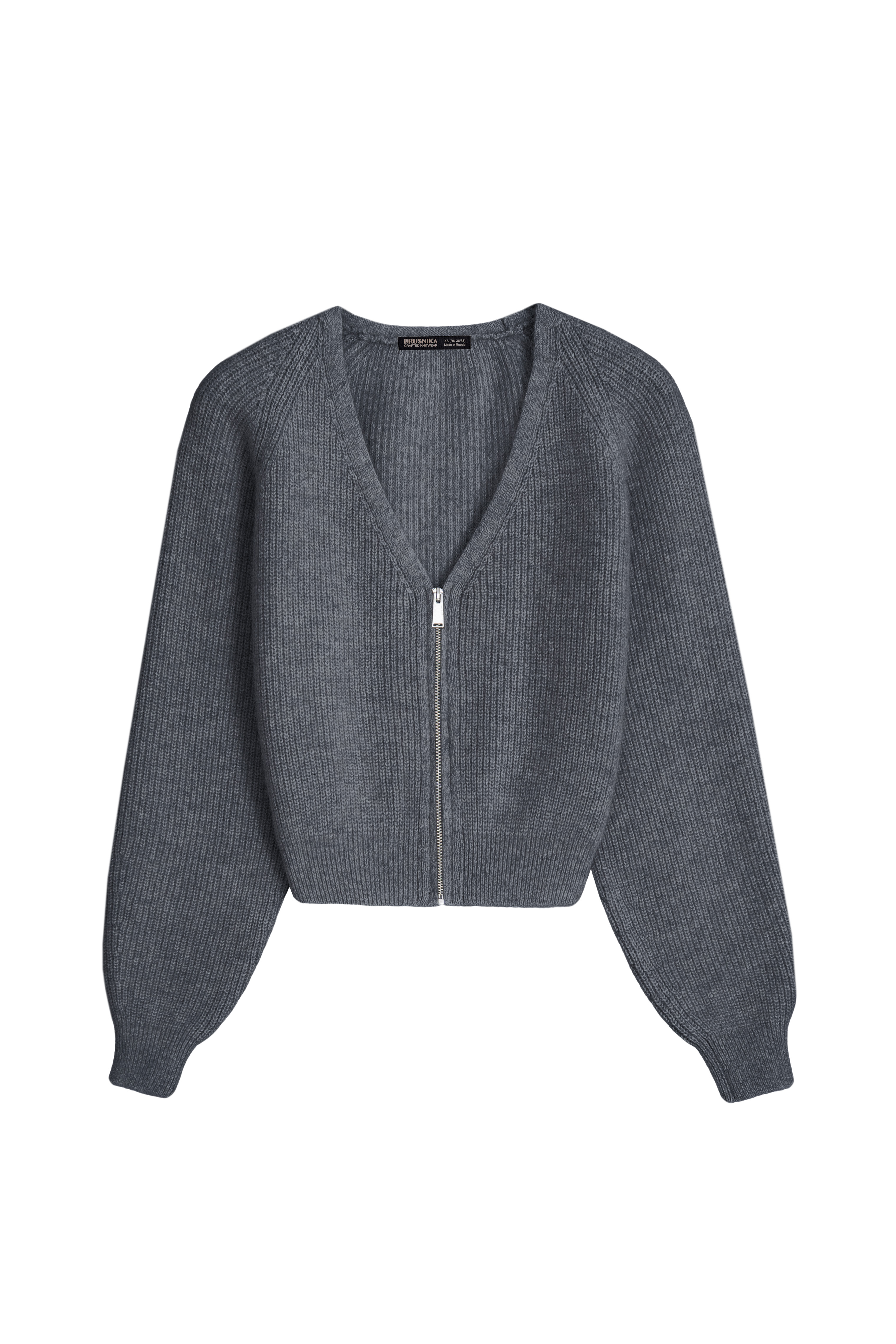 Кардиган на молнии с пухом лисы