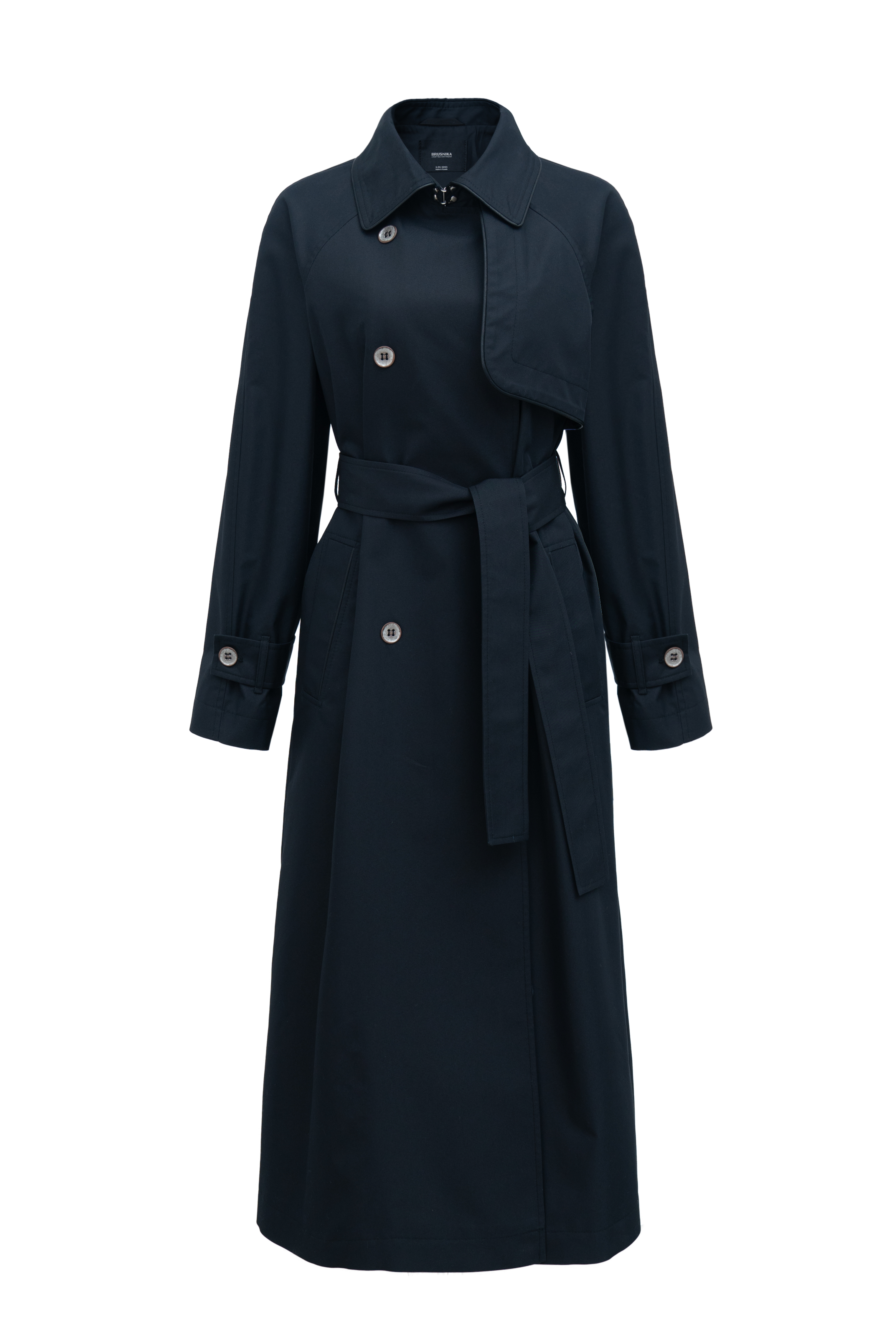 Двубортный тренч с кокеткой