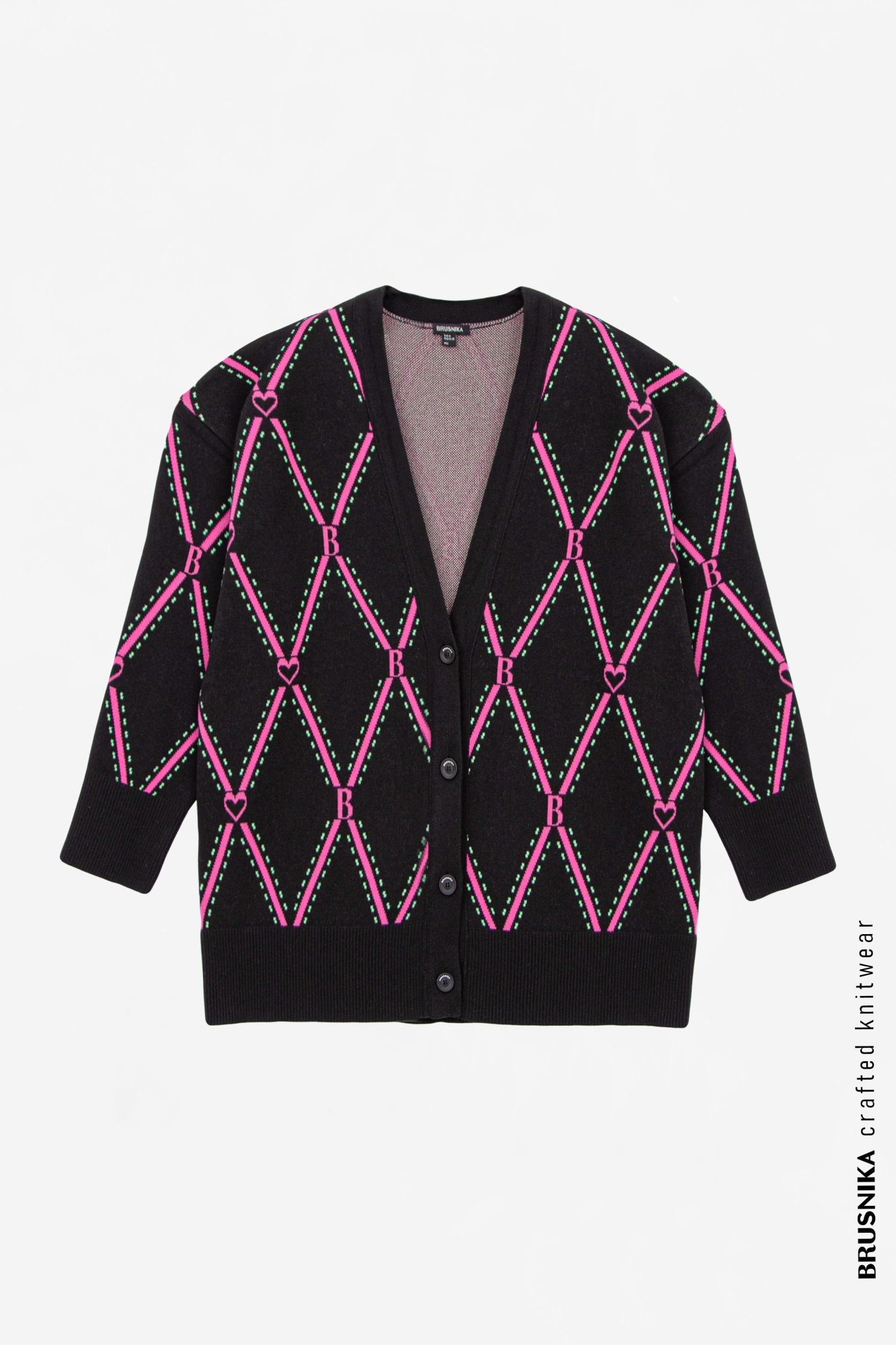 Кардиган из 100% хлопка с узорами в виде ромбов.