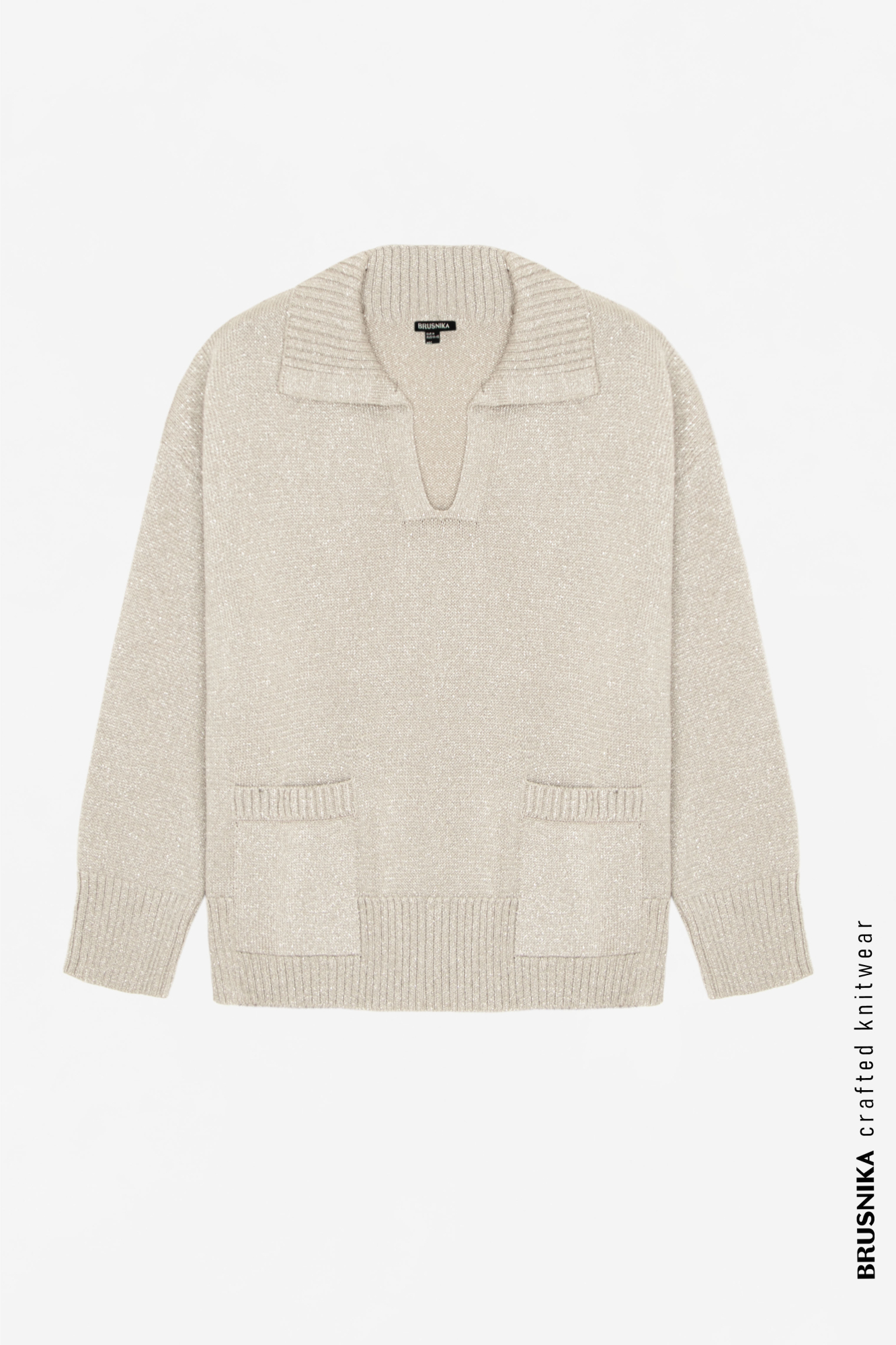 Джемпер из вискозы в V-вырезом и карманами