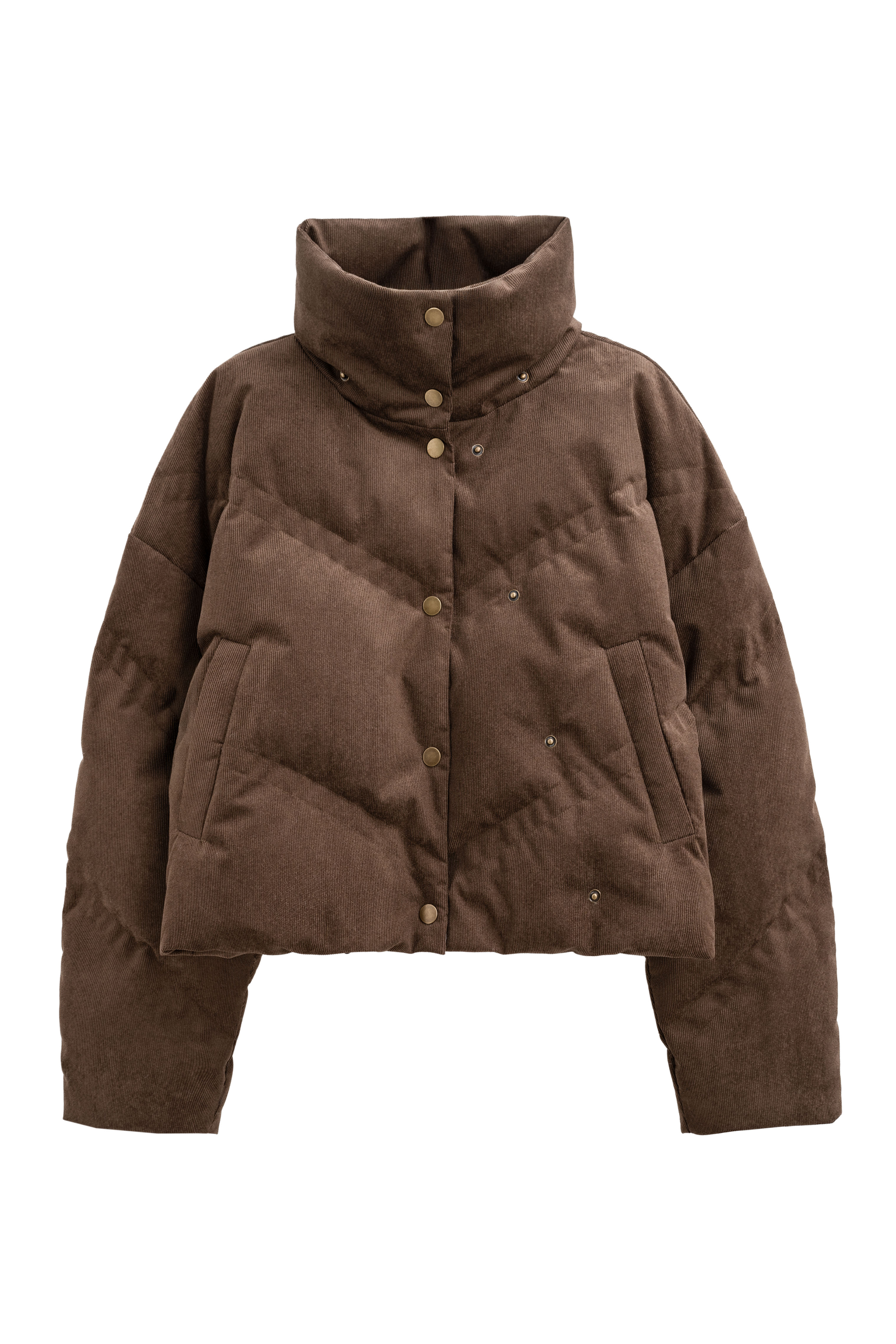 Пуховик с воротником-стойкой