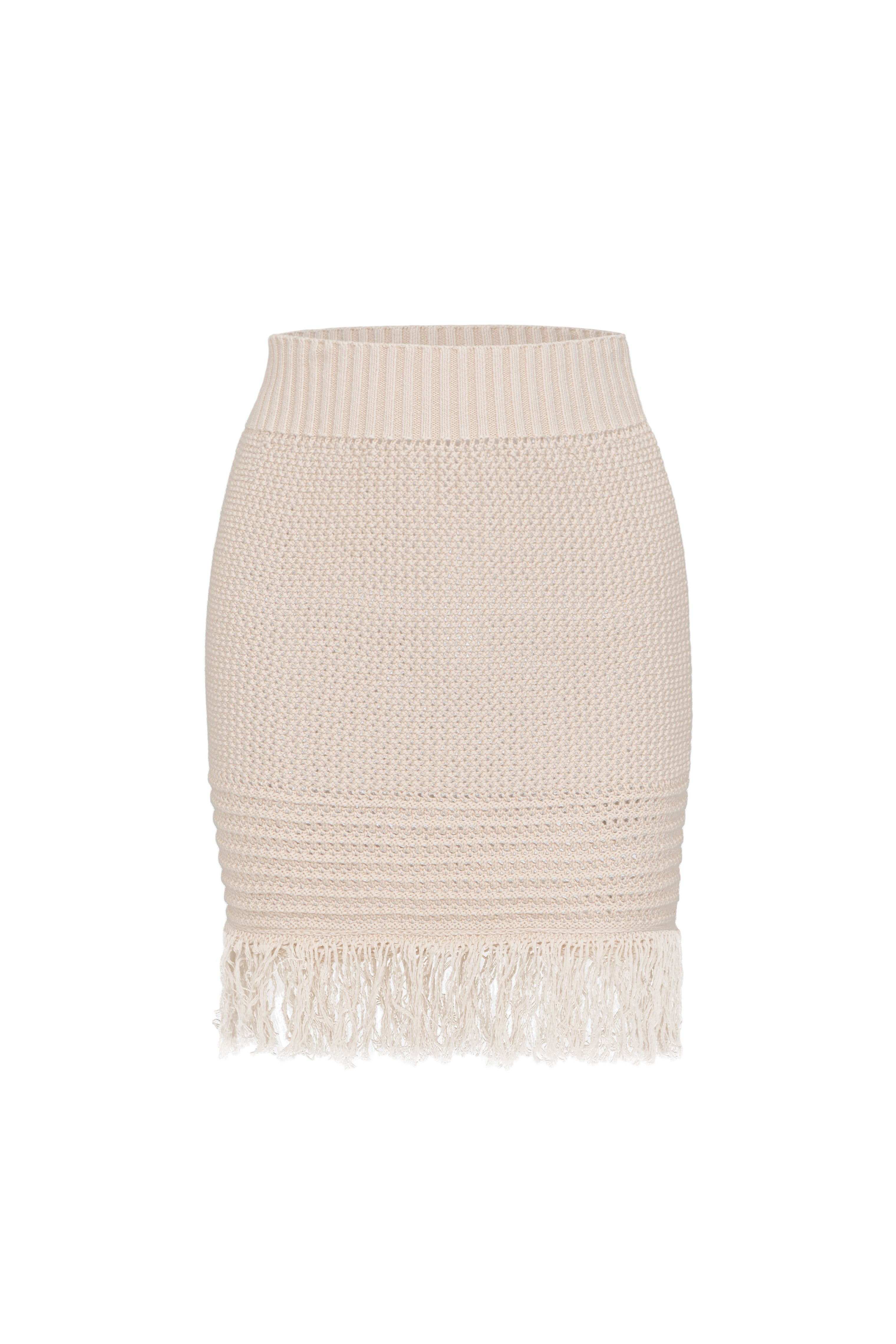 Юбка мини с бахромой