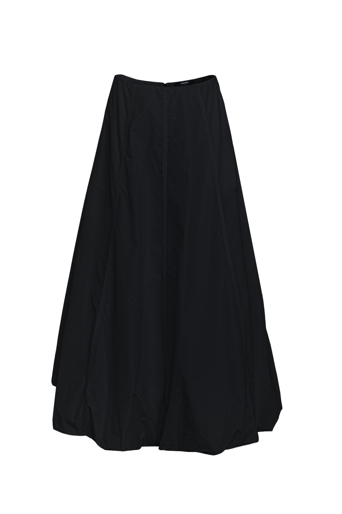 Юбка-баллон длины макси из хлопка. Модель свободного силуэта с застежкой на молнию сзади и боковыми карманами.