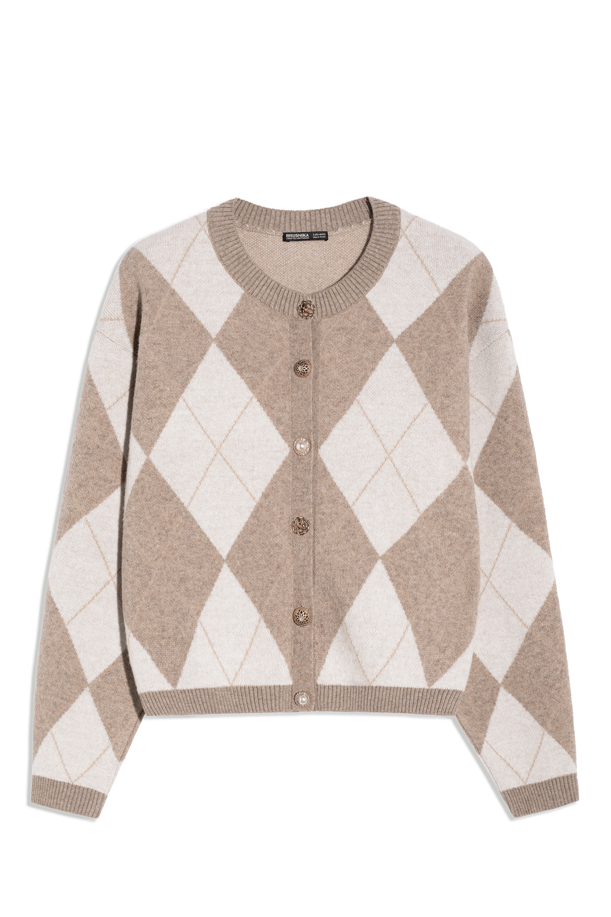 Кардиган из кашемира с узором аргайл