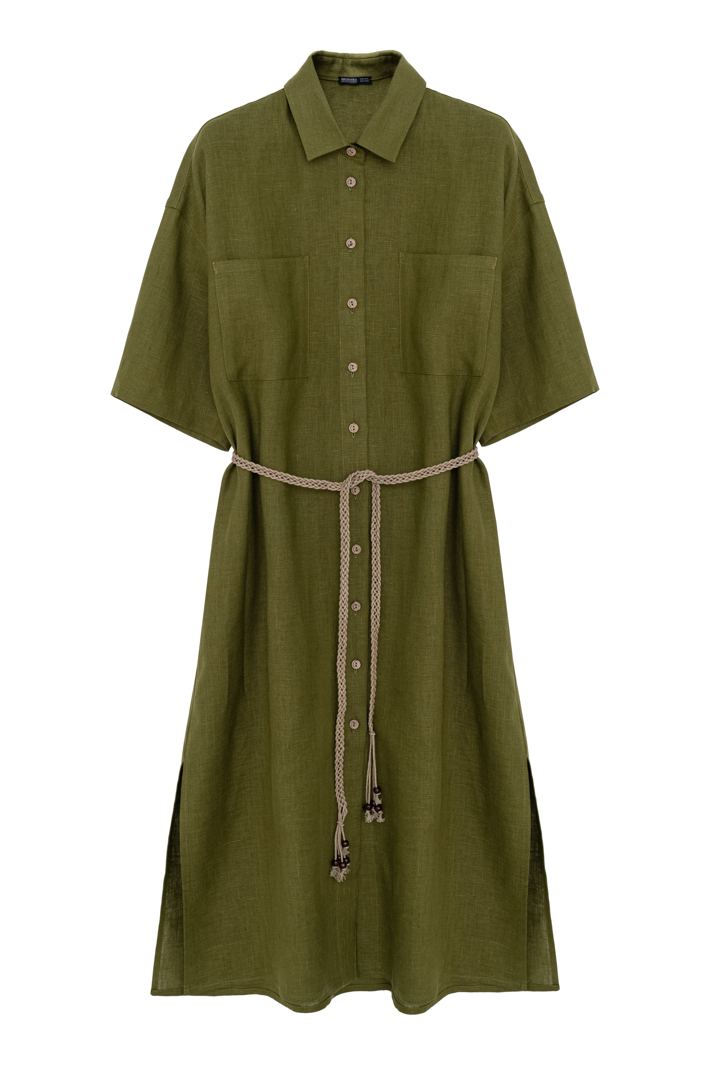 Платье-рубашка из 100% льна