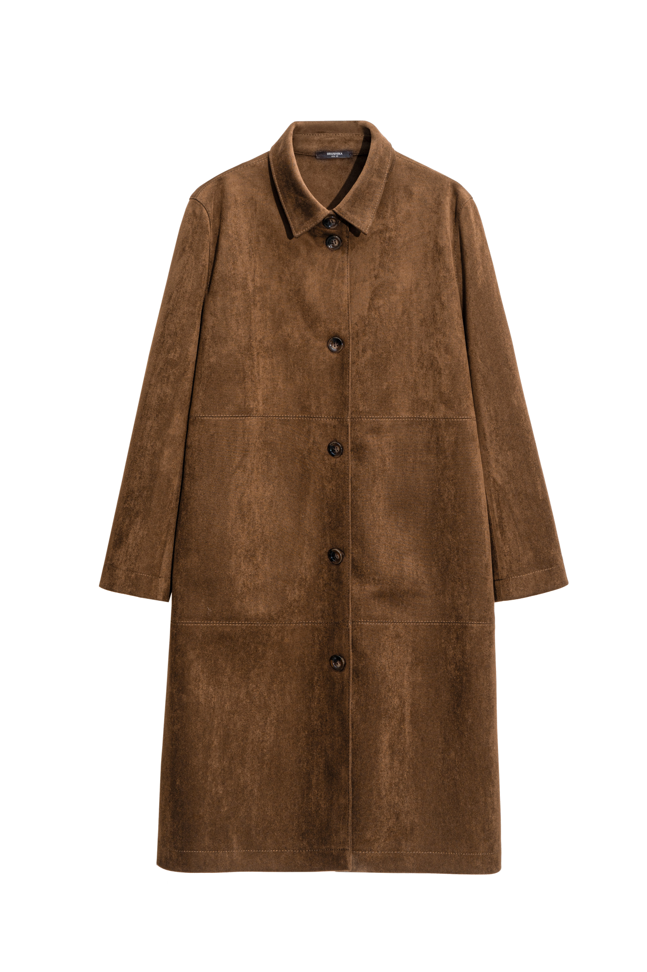 Тренч с отделкой под замшу