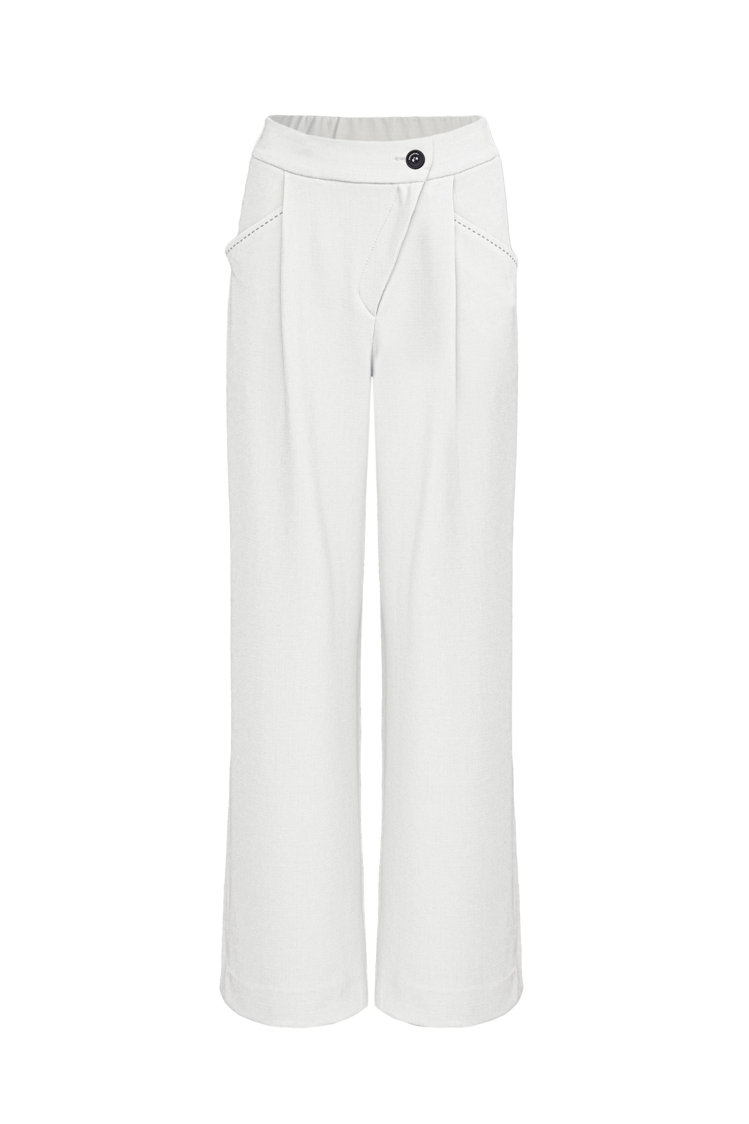 Широкие брюки с отстрочкой