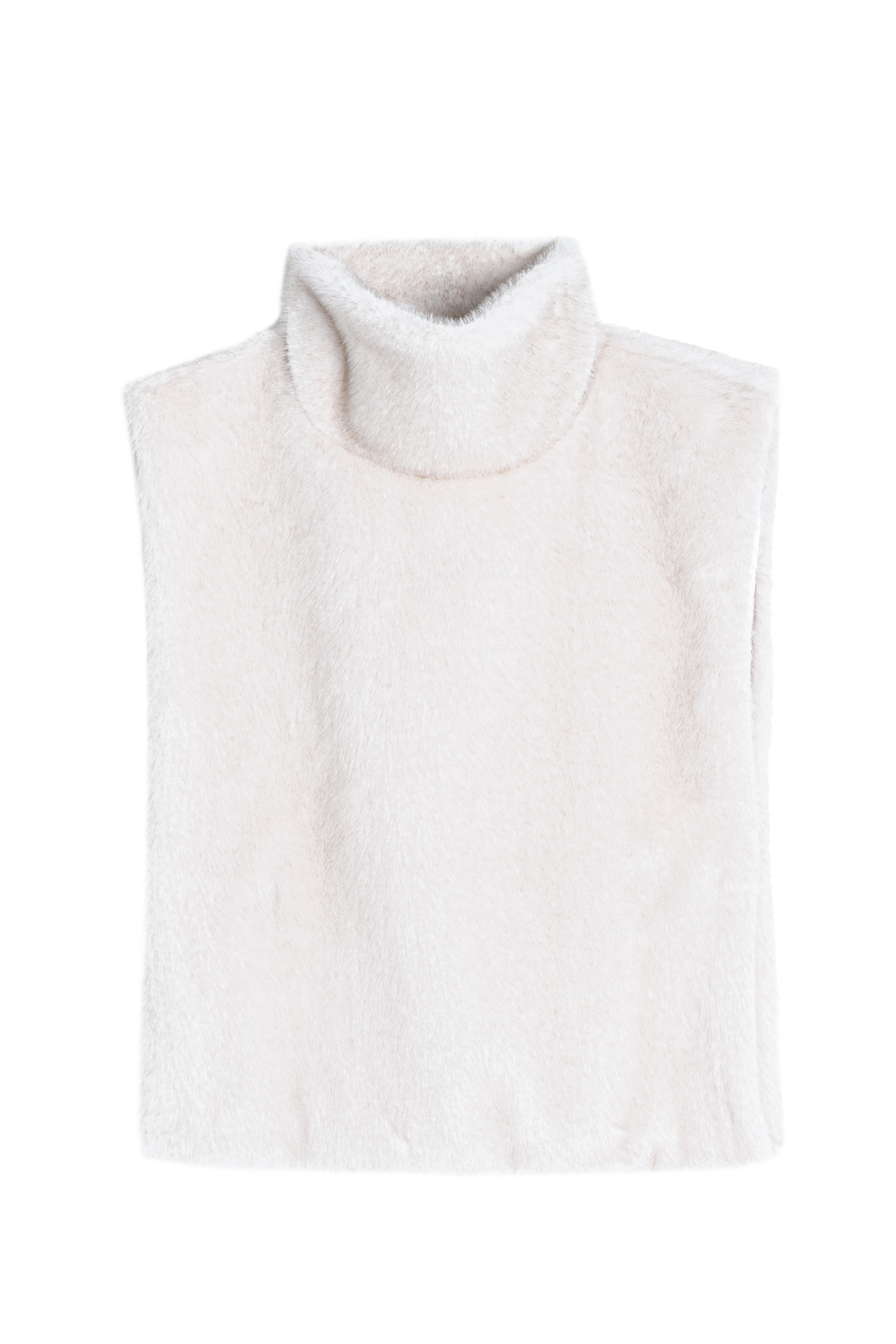 Жилет из экомеха с воротником-стойкой