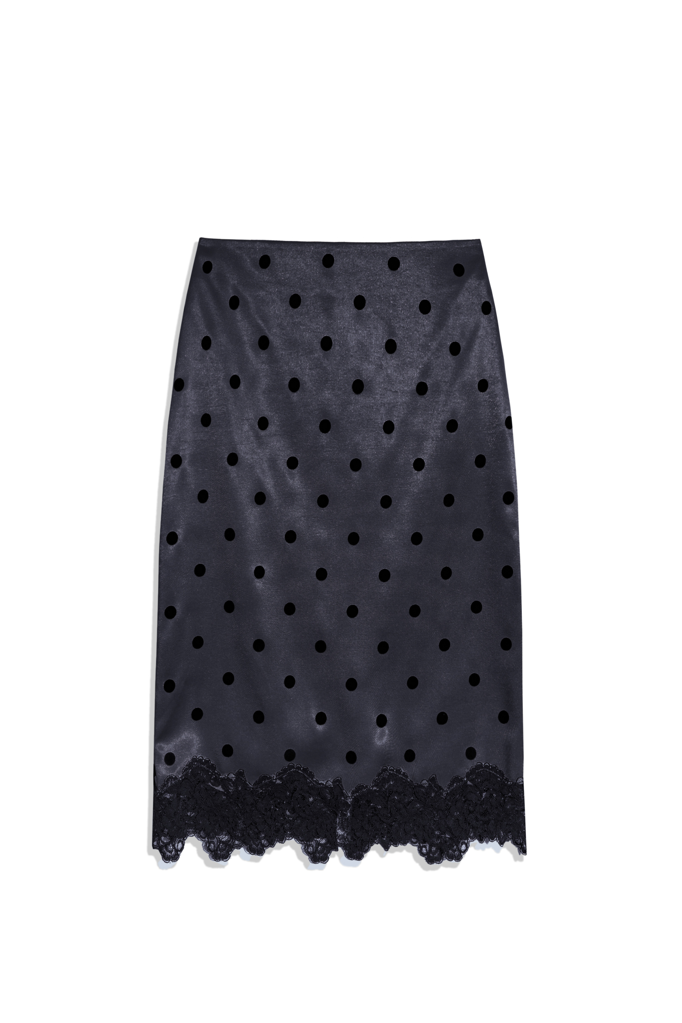 Атласная юбка в горох 