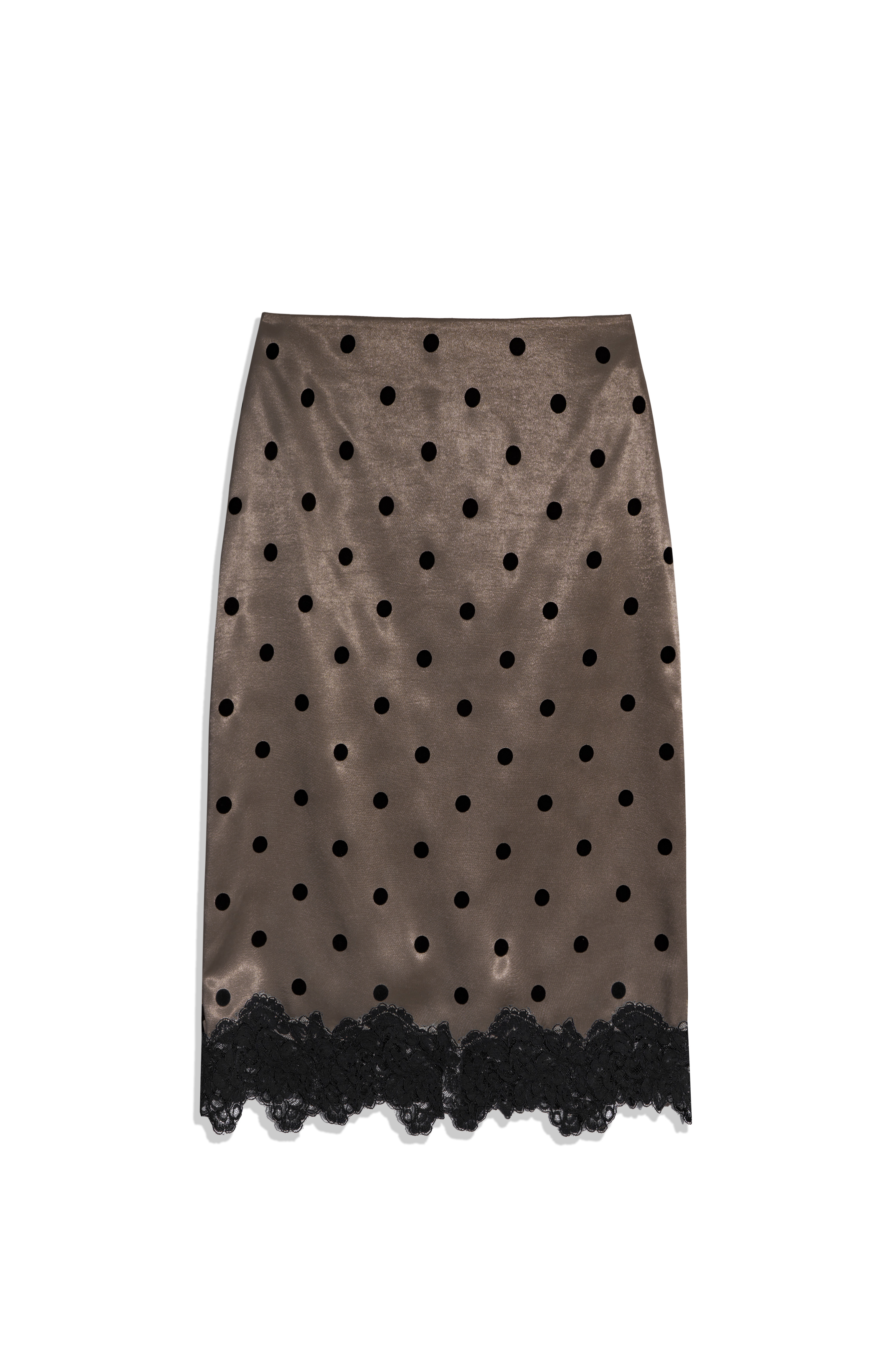 Атласная юбка в горох 