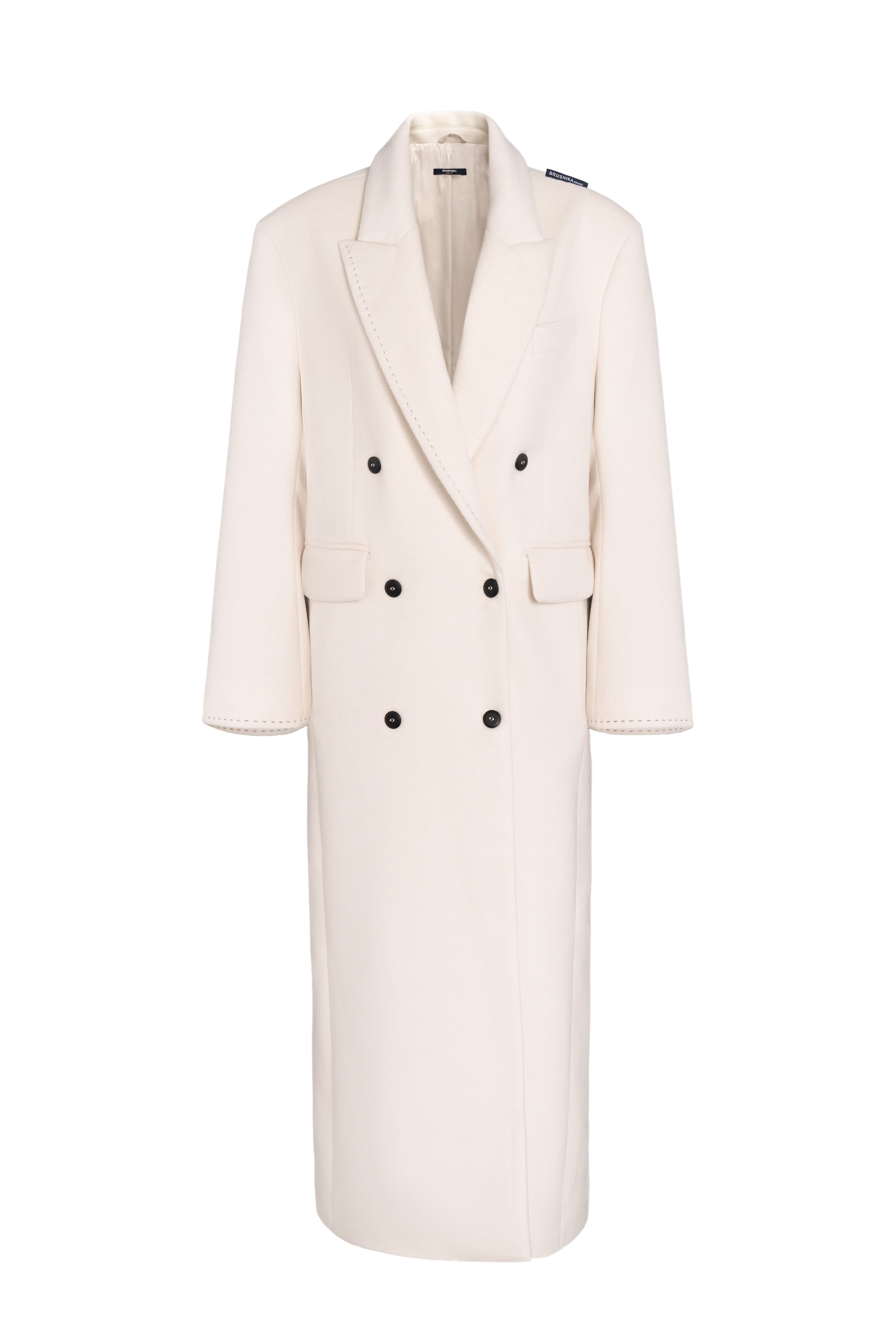 Двубортное пальто из шерсти