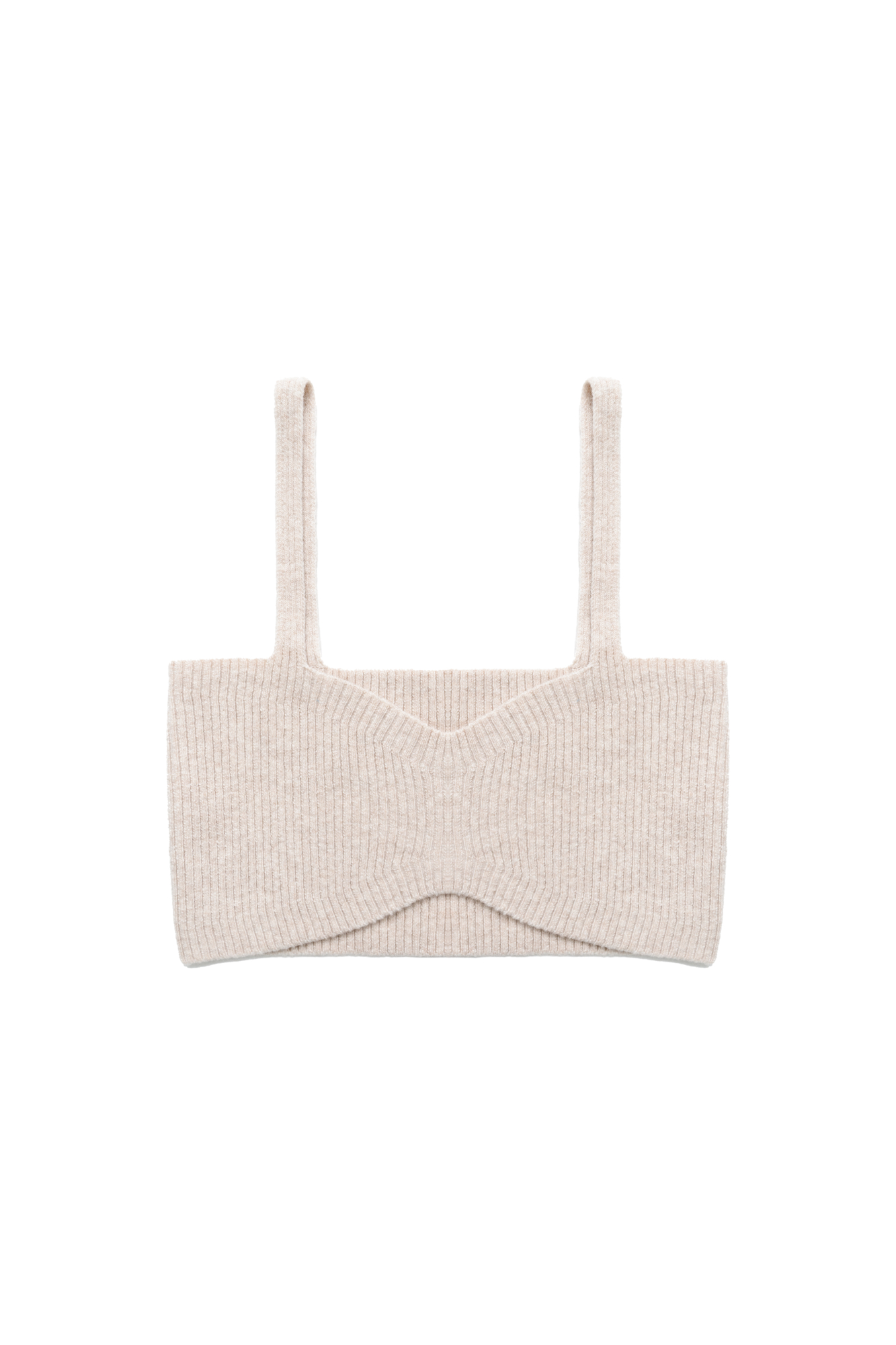 Трикотажный топ на тонких бретелях из шерсти с добавлением кашемира.