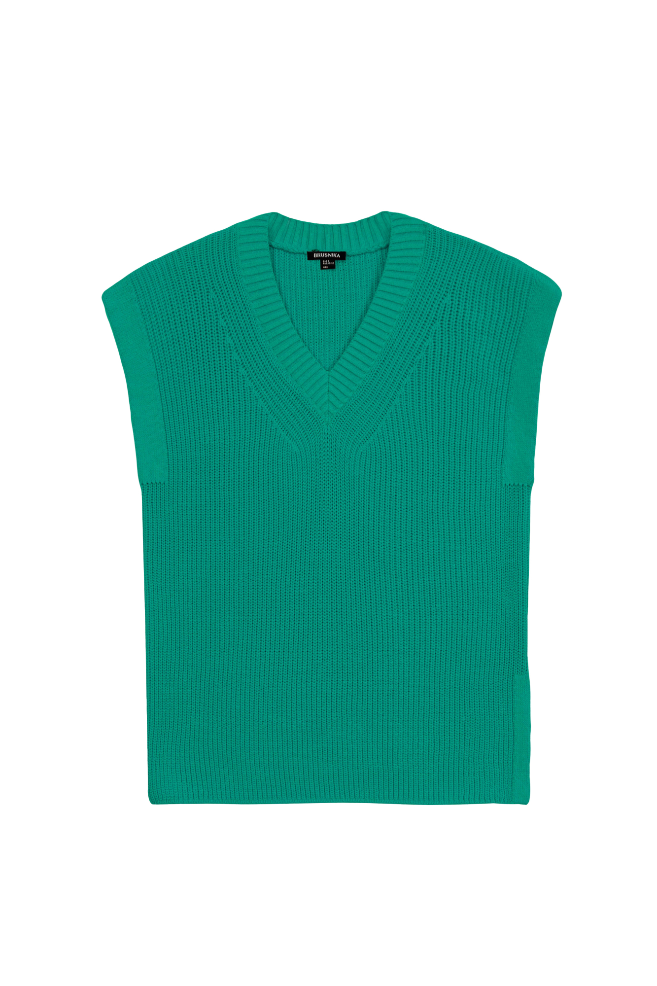 Хлопковый жилет с V-образным вырезом прямого кроя.