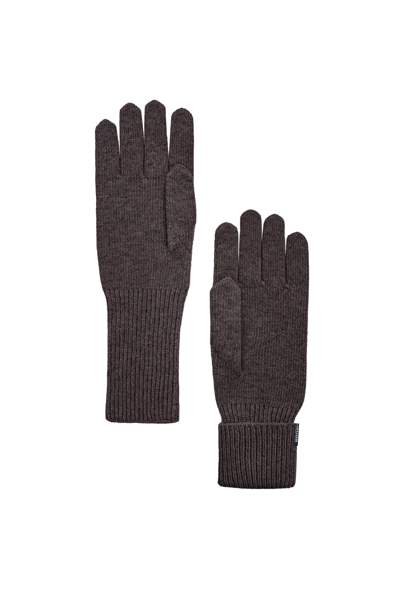 Трикотажные перчатки из кашемира и шерсти. Модель с длинными манжетами и брендированным ярлыком.